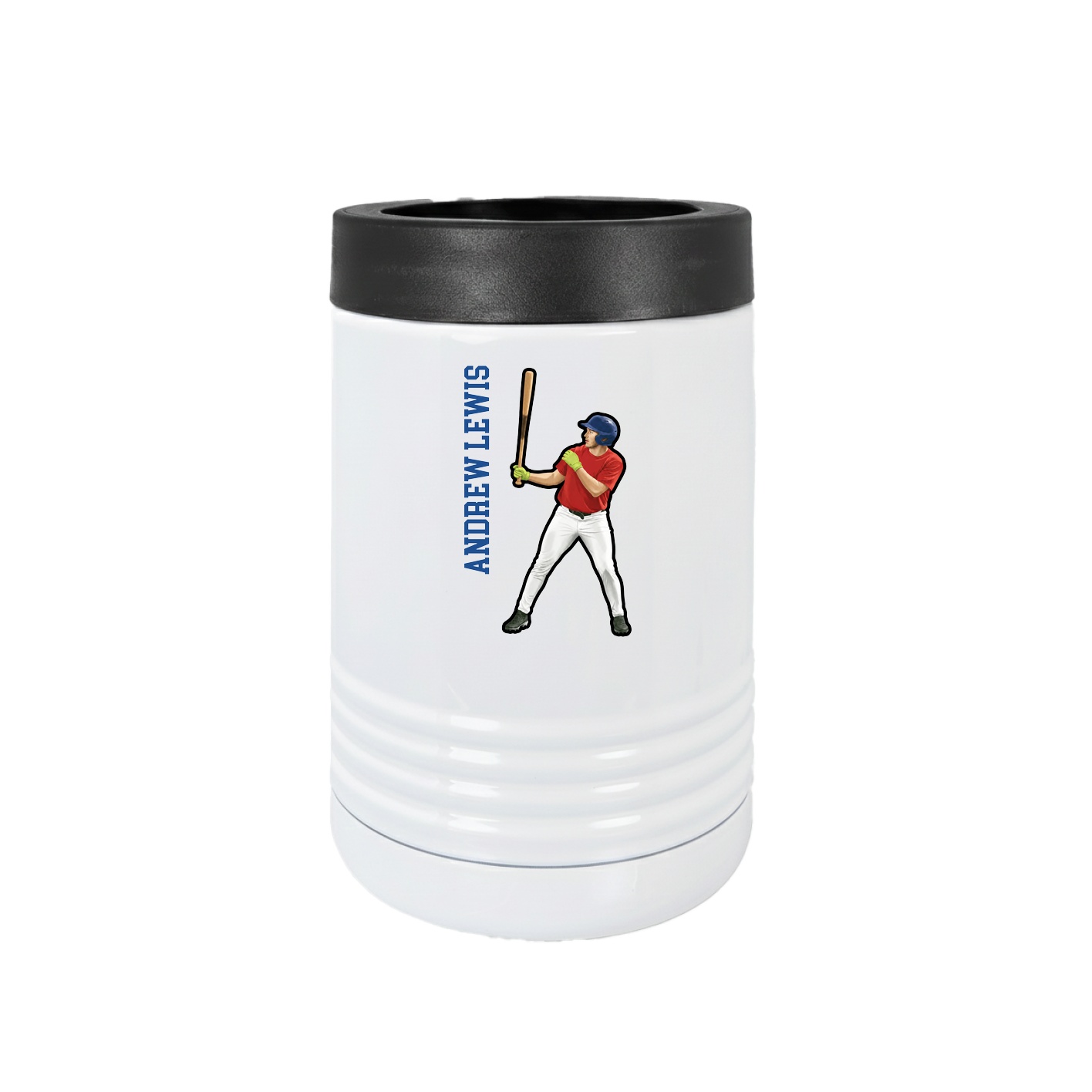 Beverage Holder — Name Vertical in White
