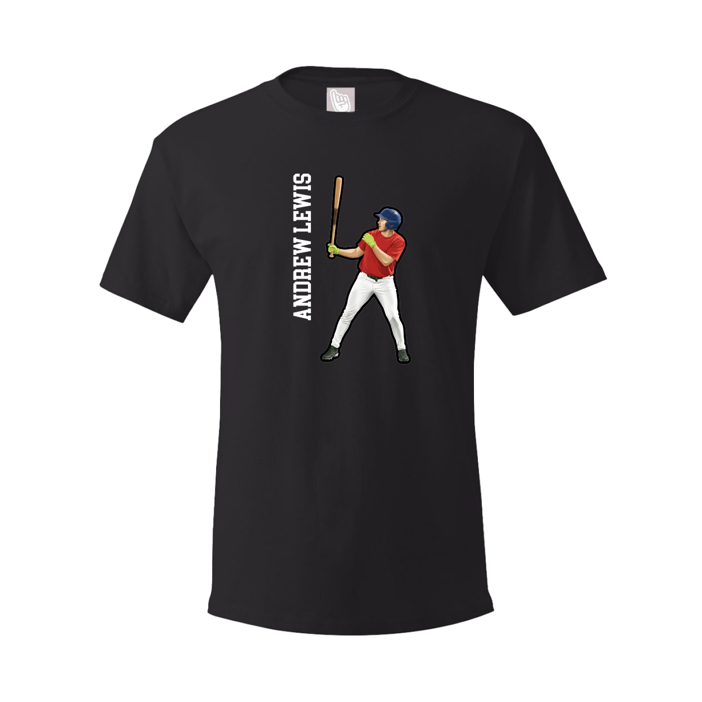Youth Tee — Name Vertical in Black