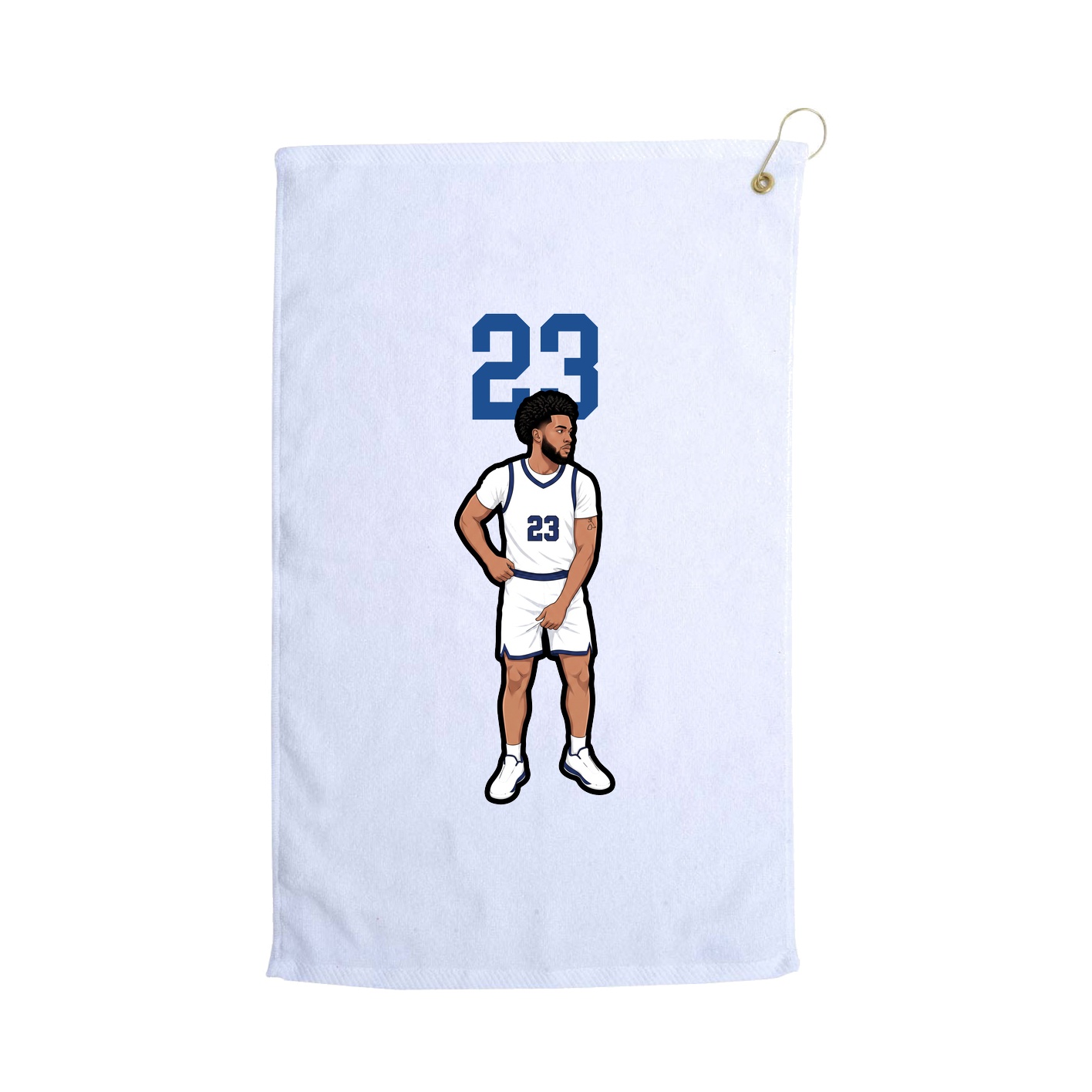 Golf Towel — Number Top in White