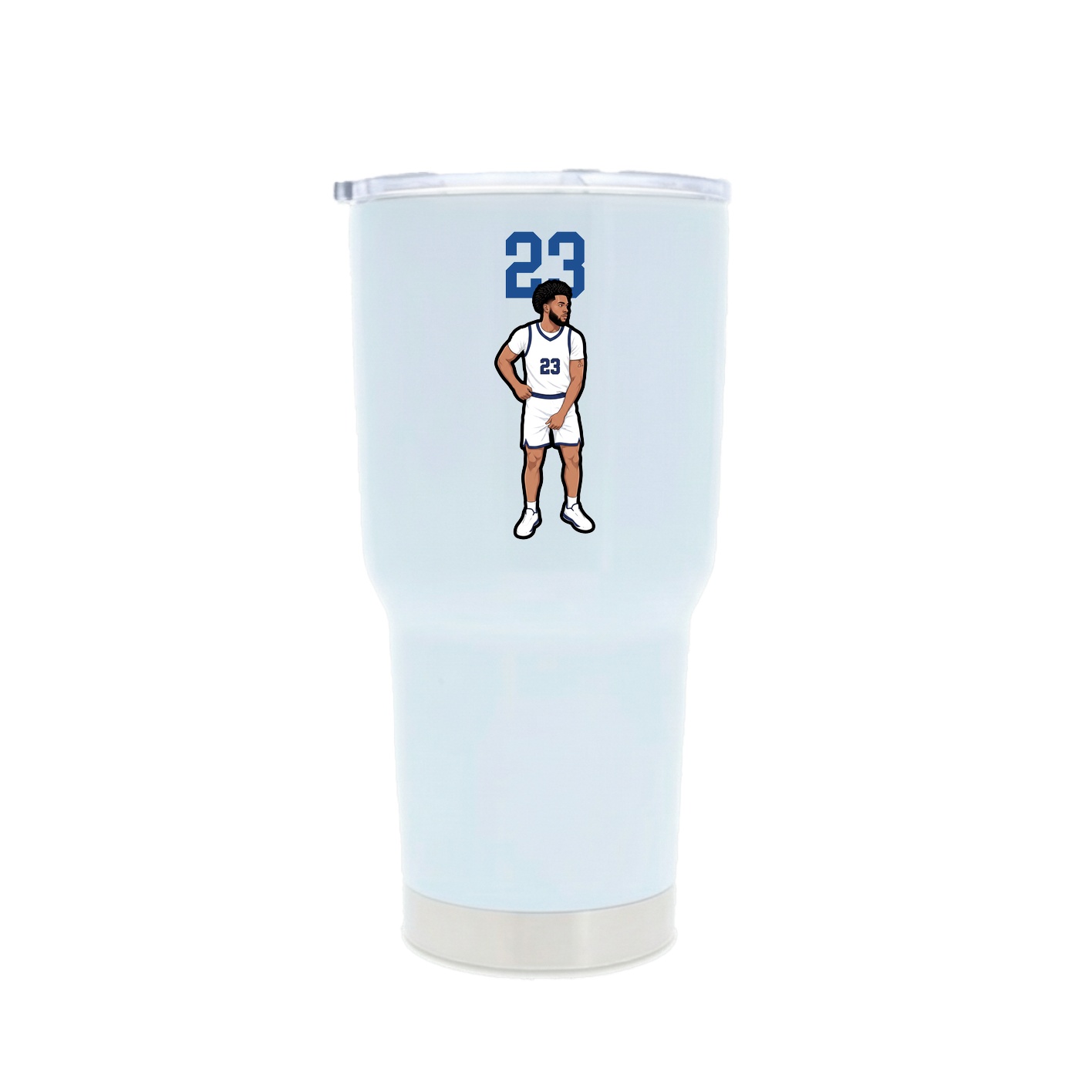 30oz Stainless Steel Tumbler — Number Top in White