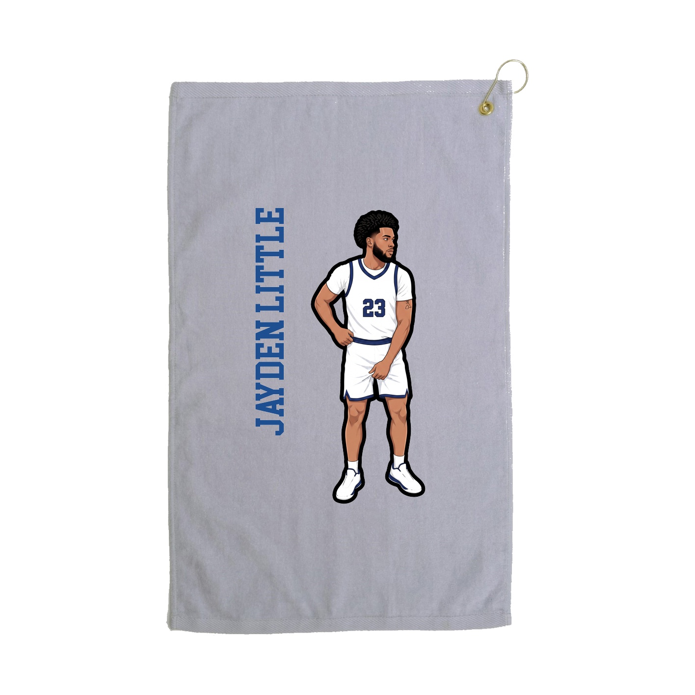 Golf Towel — Name Vertical in Grey