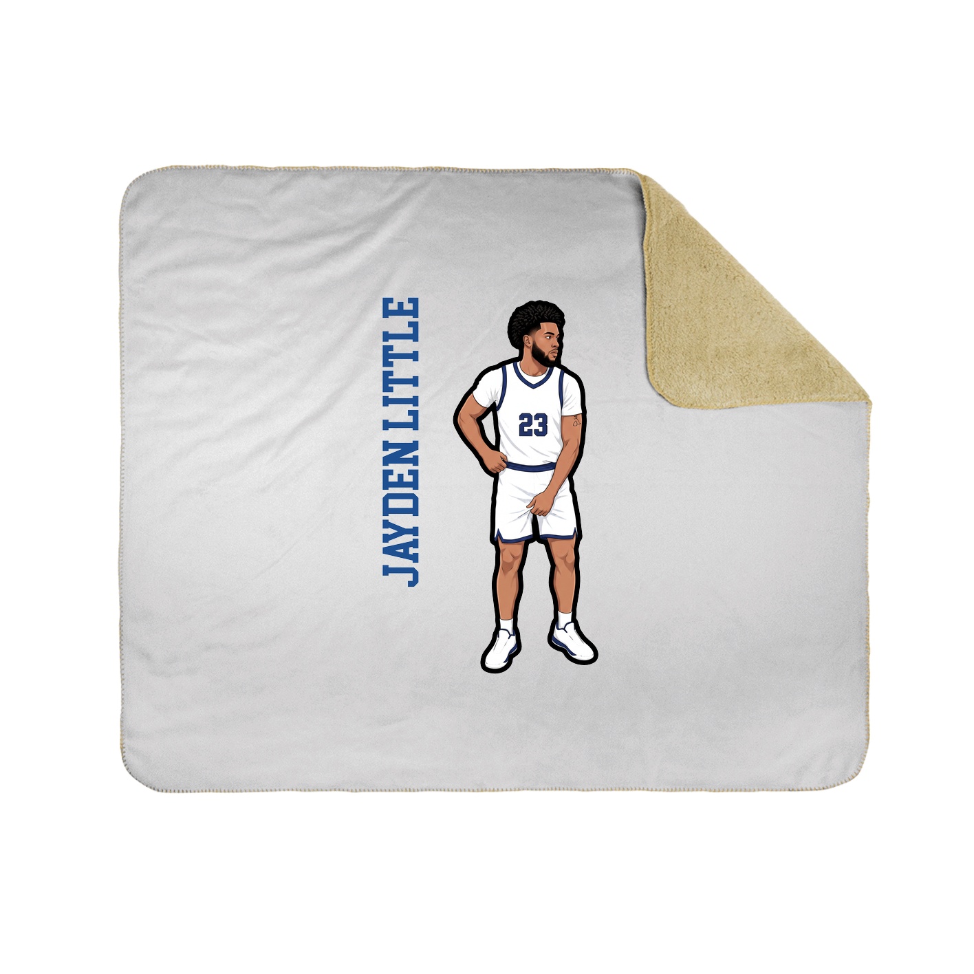 Throw Blanket — Name Vertical in White