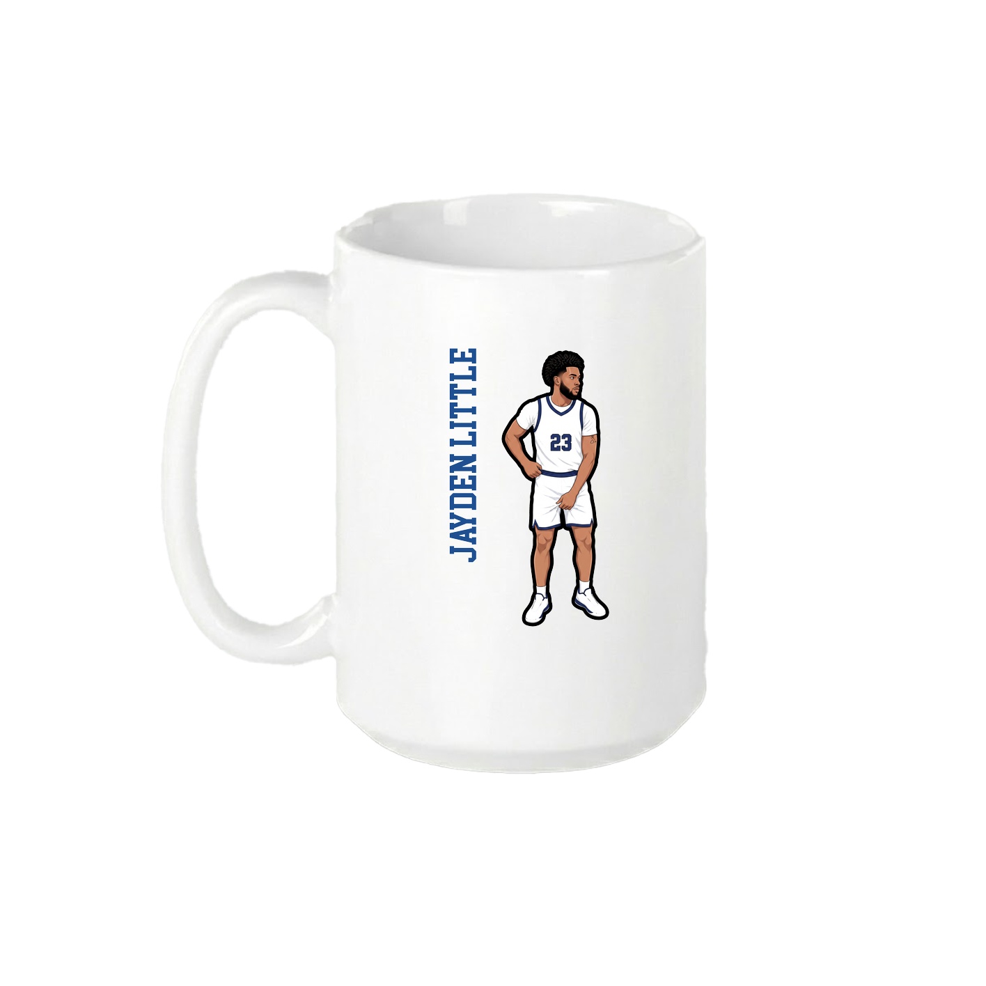 15oz Coffee Mug — Name Vertical in White