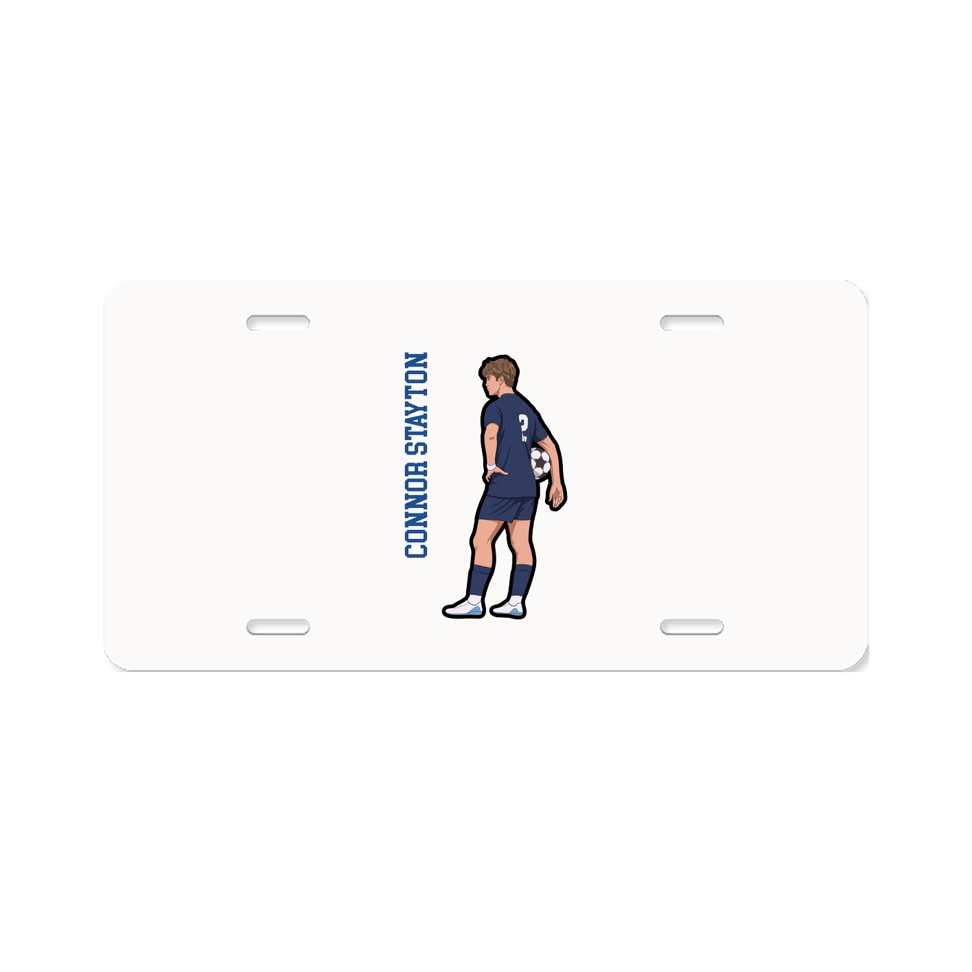 License Plate — Name Vertical in Classic