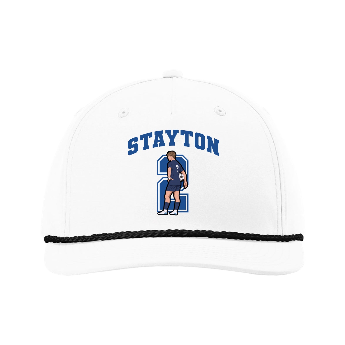 Five-Panel Classic Rope Cap — Number in White