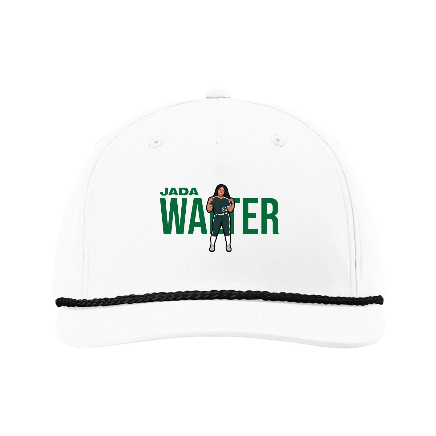Five-Panel Classic Rope Cap — Player Name in White