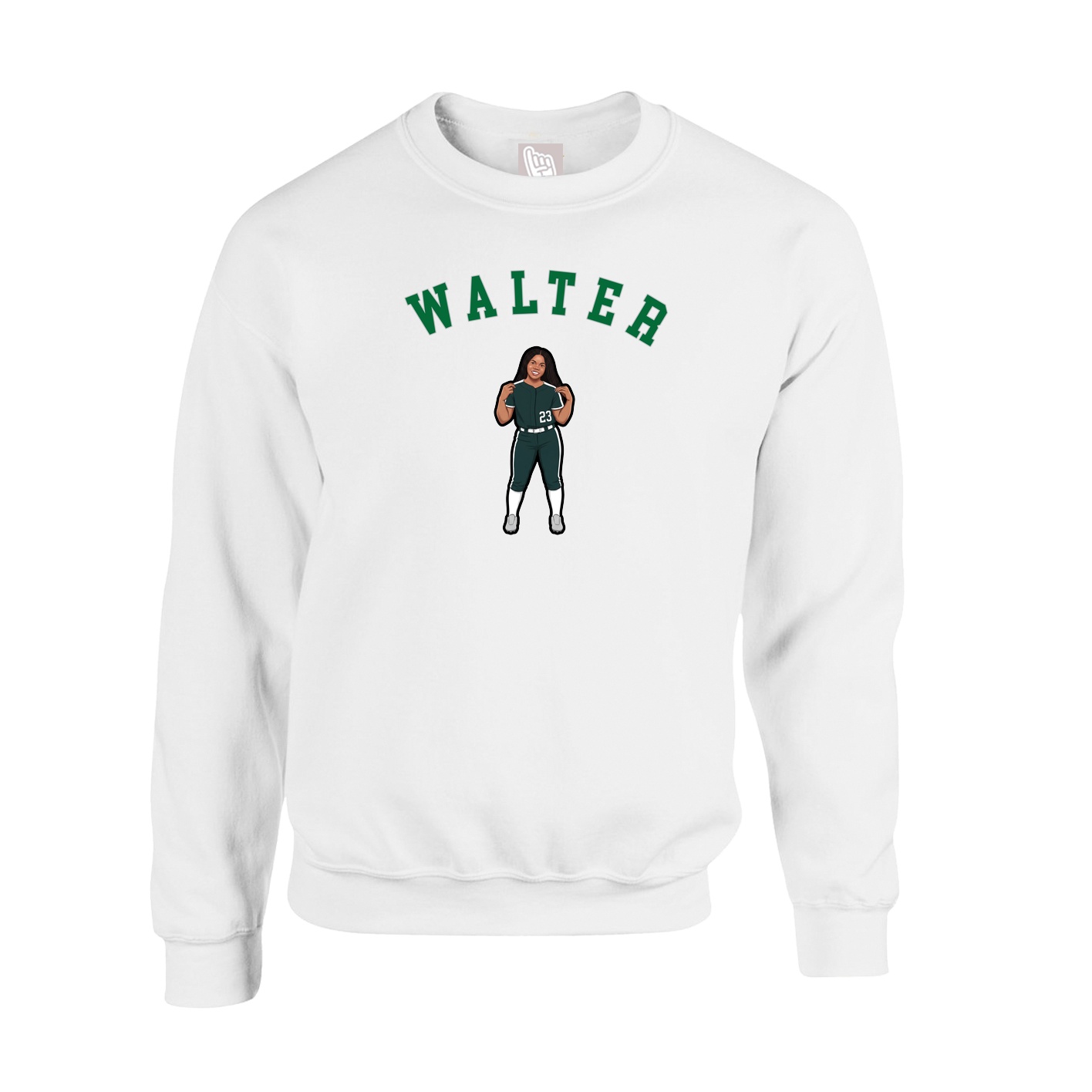 Fleece Crew — Shirsey Arch in White