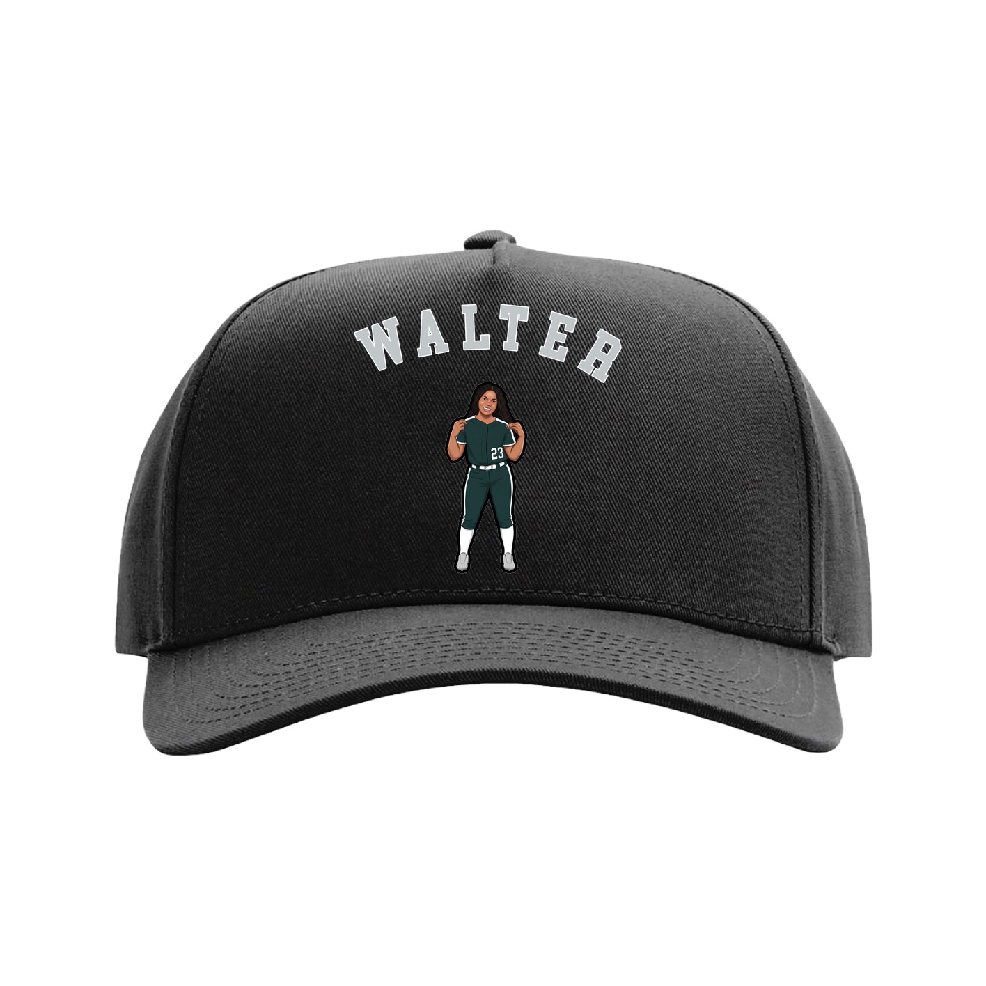 Full Fabric Five-Panel Champ Cap — Shirsey Arch in Black
