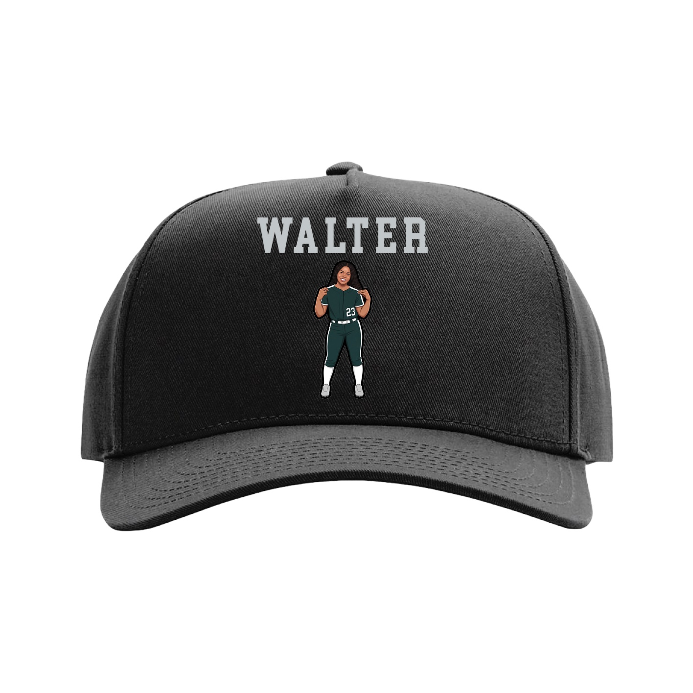 Full Fabric Five-Panel Champ Cap — Shirsey in Black