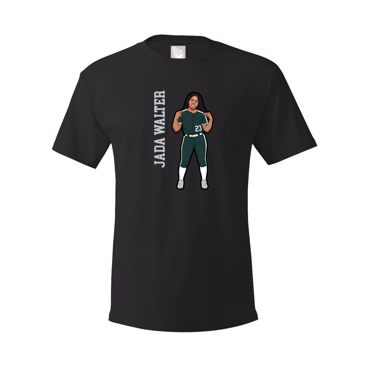 Youth Tee — Name Vertical in Black
