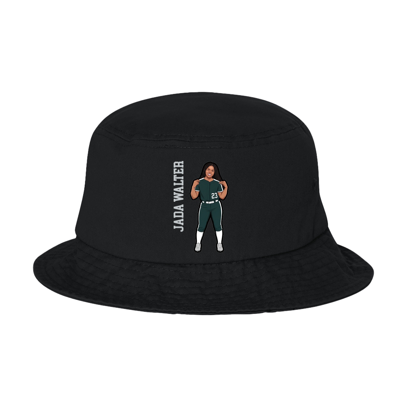 Bucket Cap — Name Vertical in Black