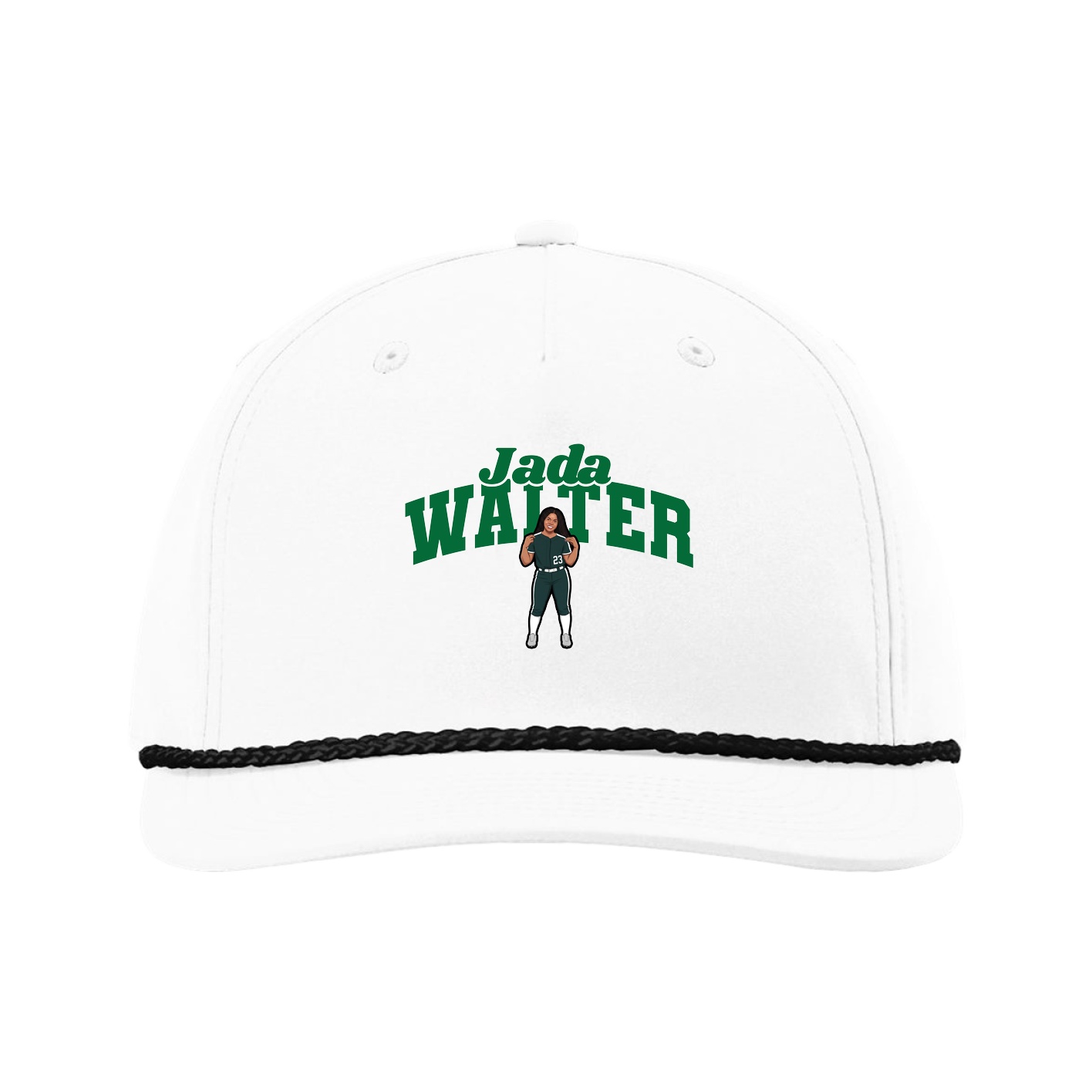 Five-Panel Classic Rope Cap — Signature Arch in White