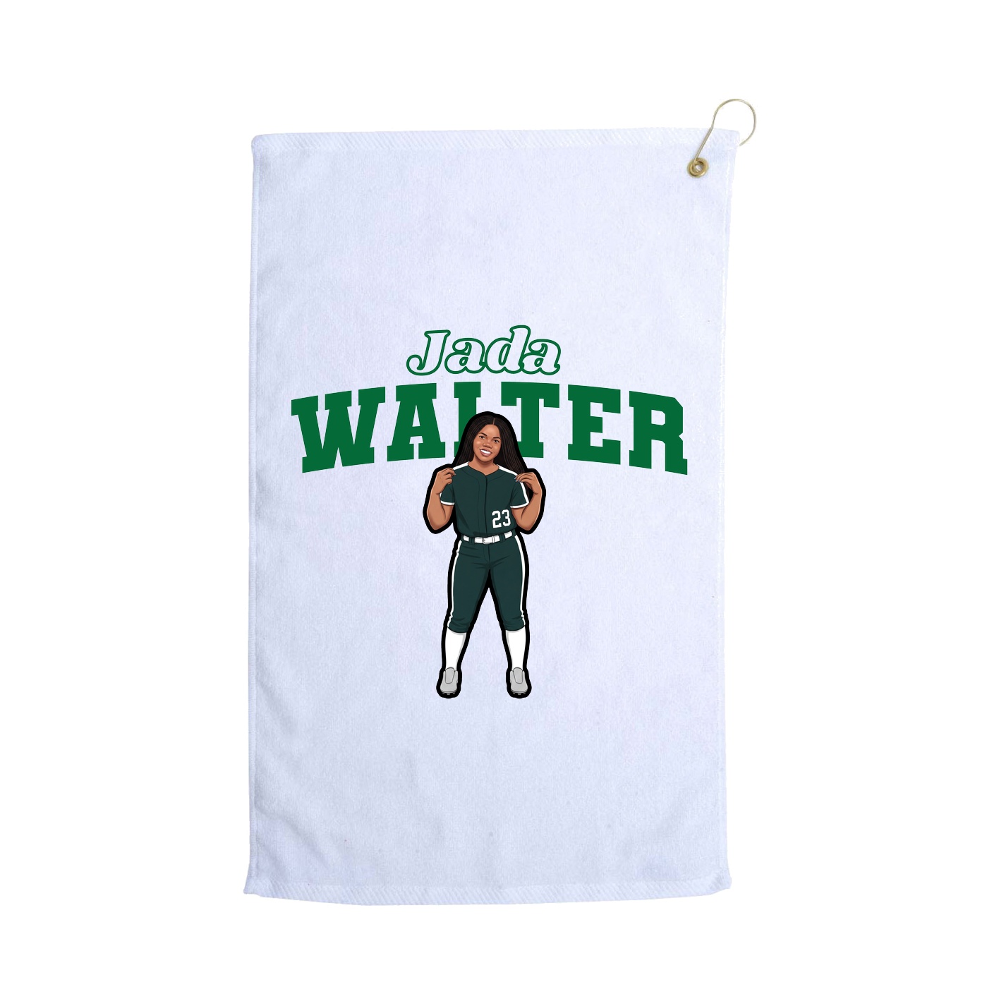Golf Towel — Name Arch in White
