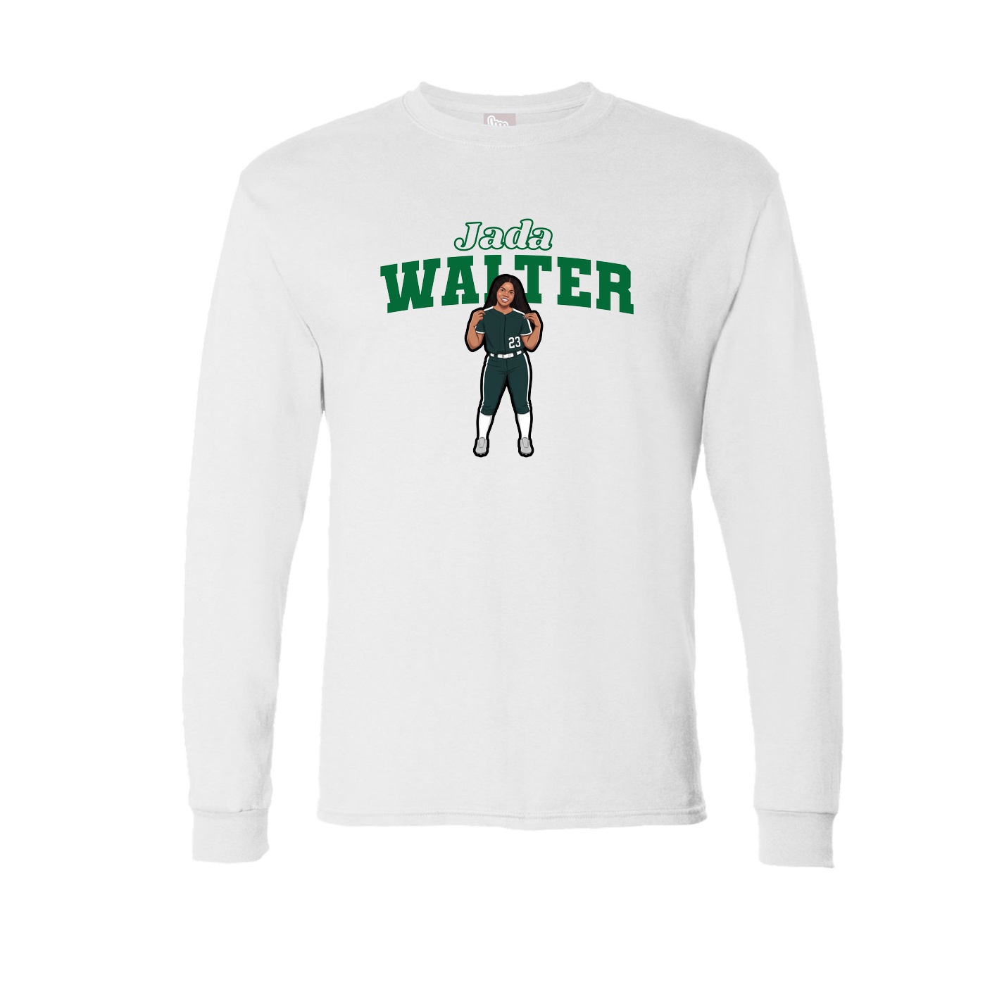 Long Sleeve Tee — Name Arch in White