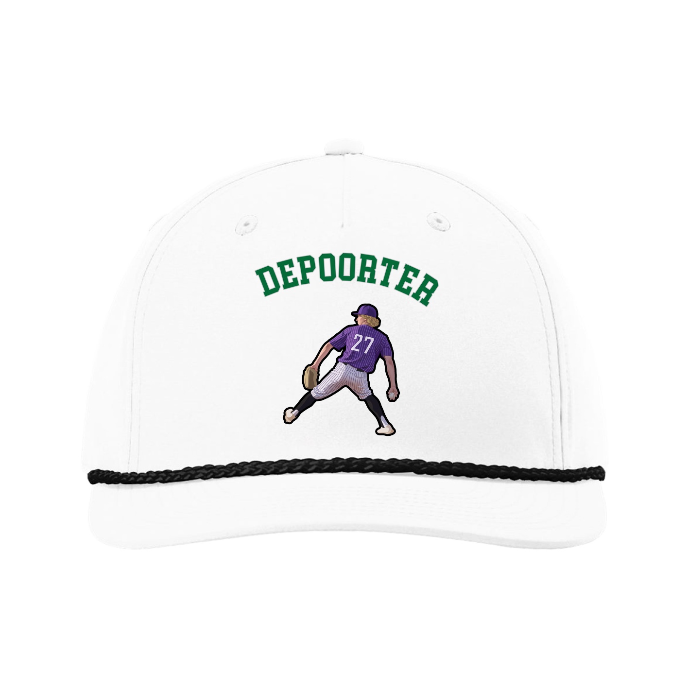 Five-Panel Classic Rope Cap — Shirsey Arch in White