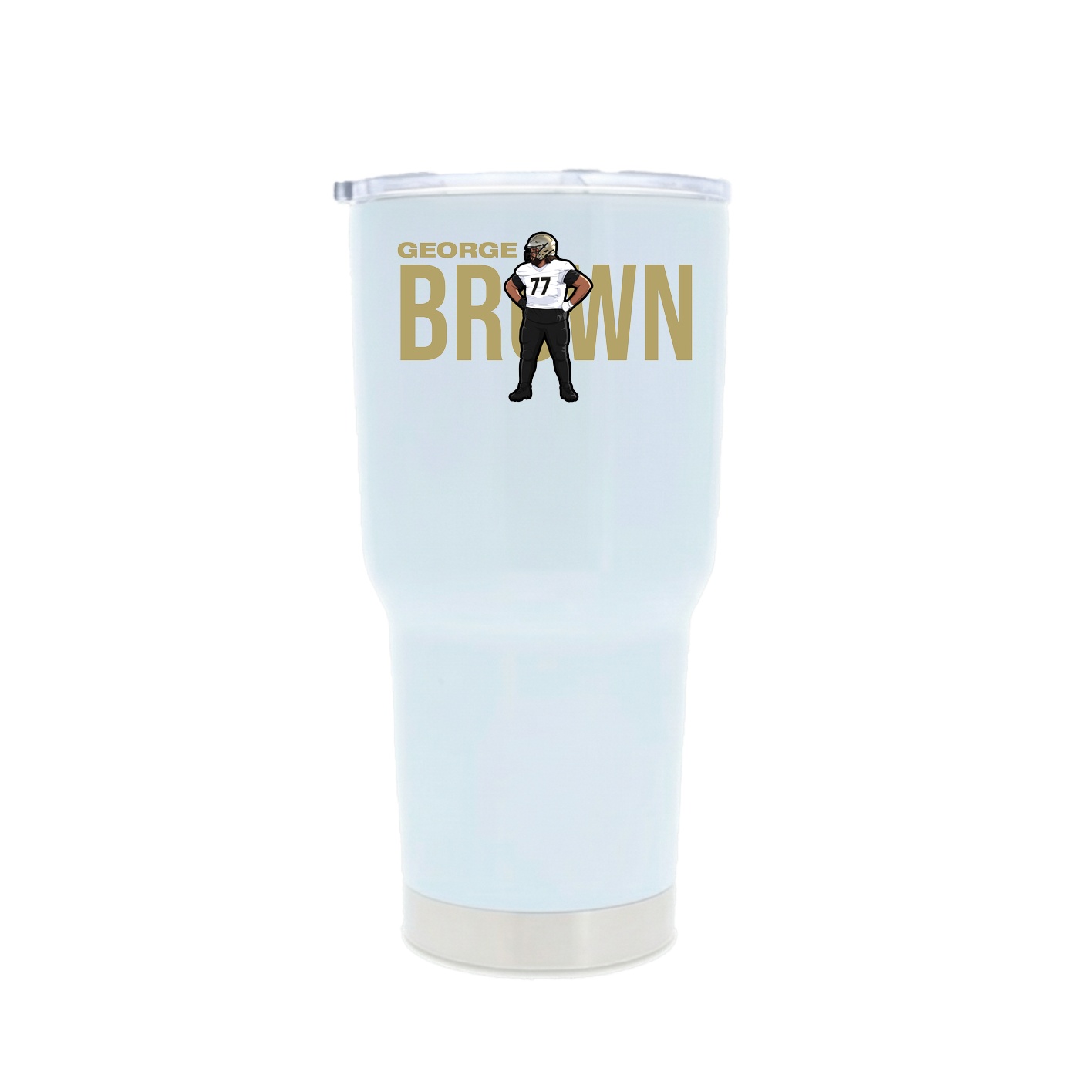 30oz Stainless Steel Tumbler — Player Name in White