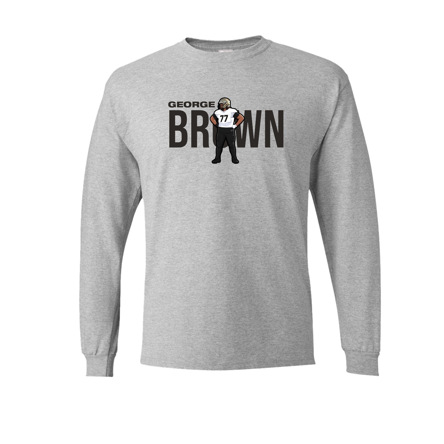 Long Sleeve Tee — Player Name in Grey