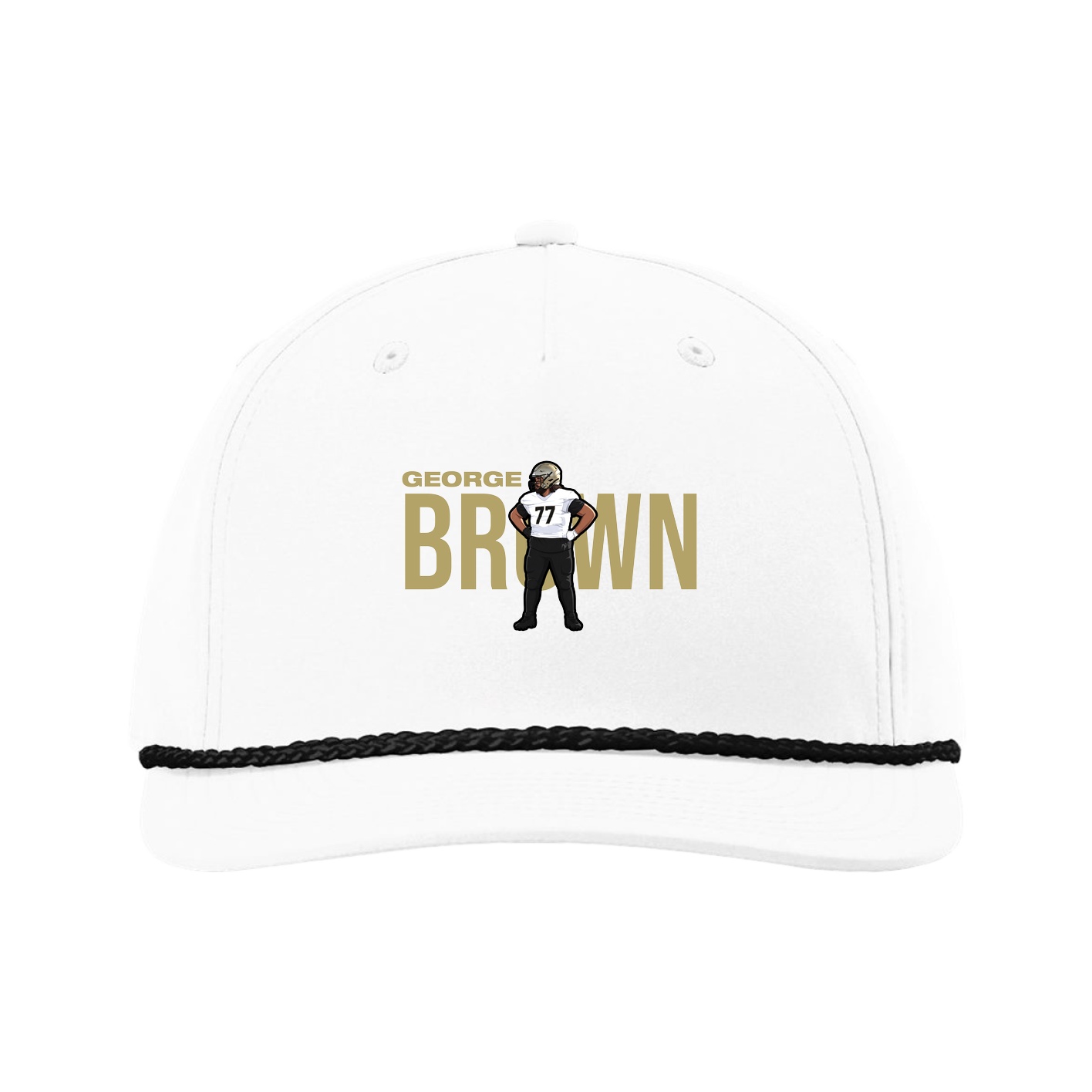 Five-Panel Classic Rope Cap — Player Name in White