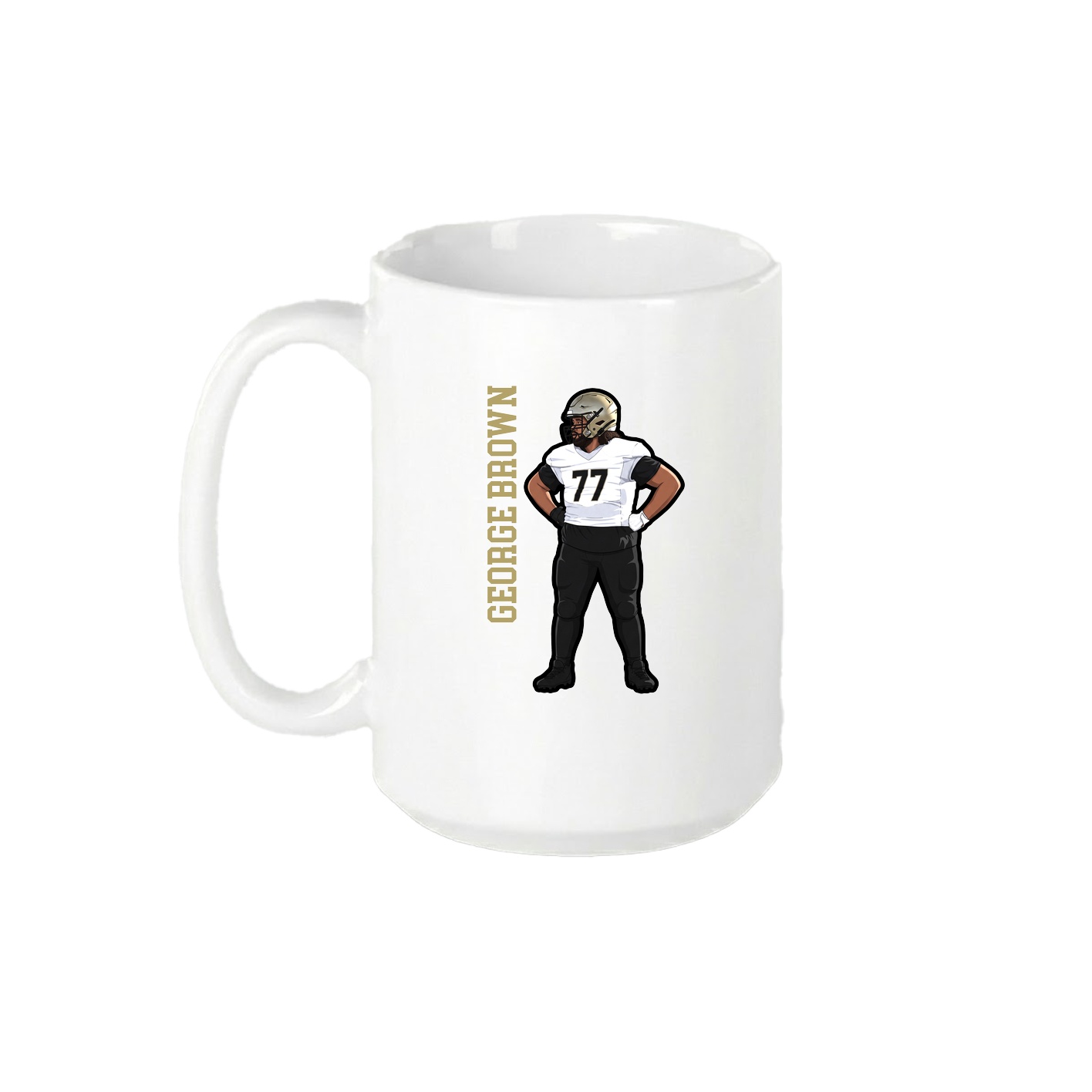 15oz Coffee Mug — Name Vertical in White
