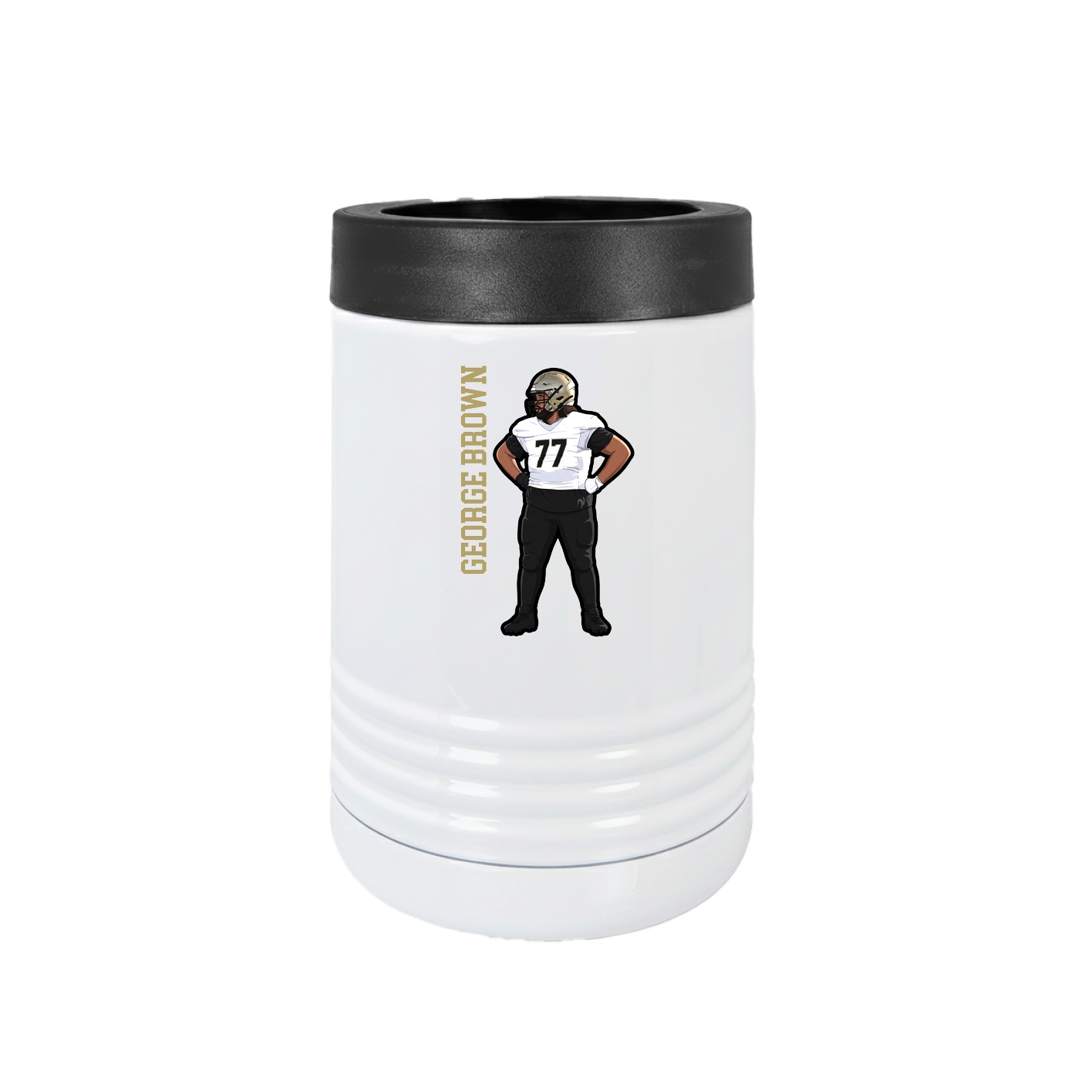 Beverage Holder — Name Vertical in White