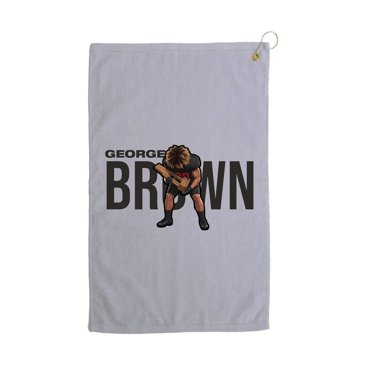 Golf Towel — Player Name in Grey