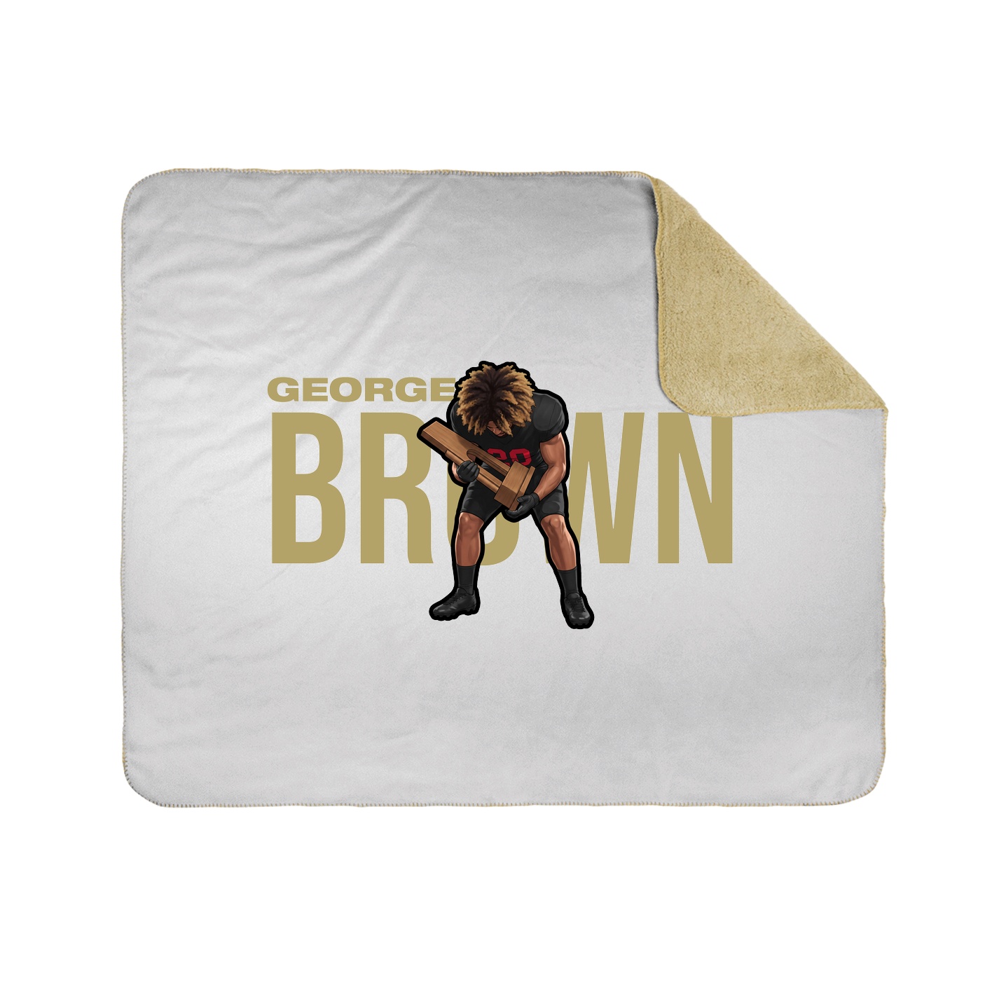 Throw Blanket — Player Name in White