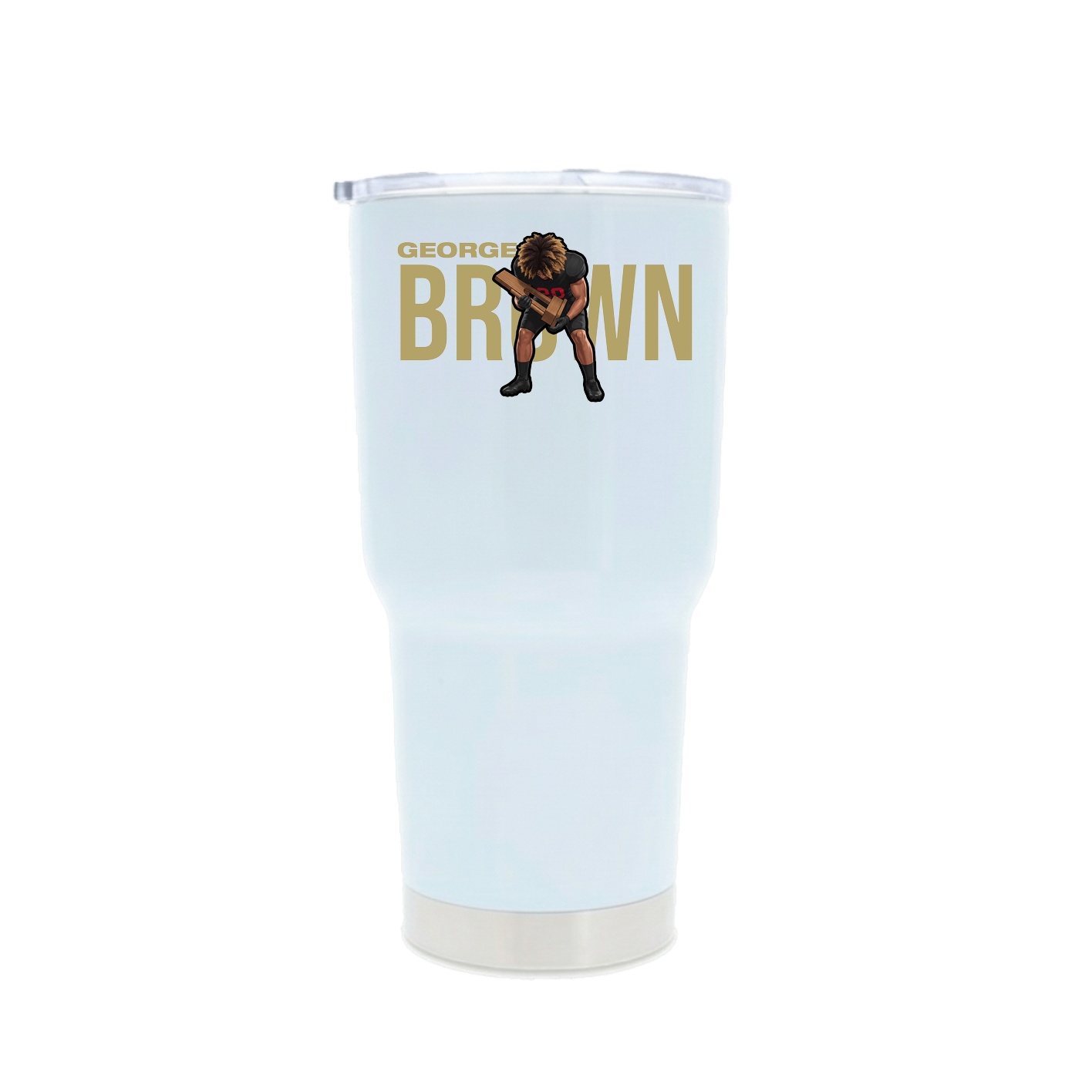 30oz Stainless Steel Tumbler — Player Name in White