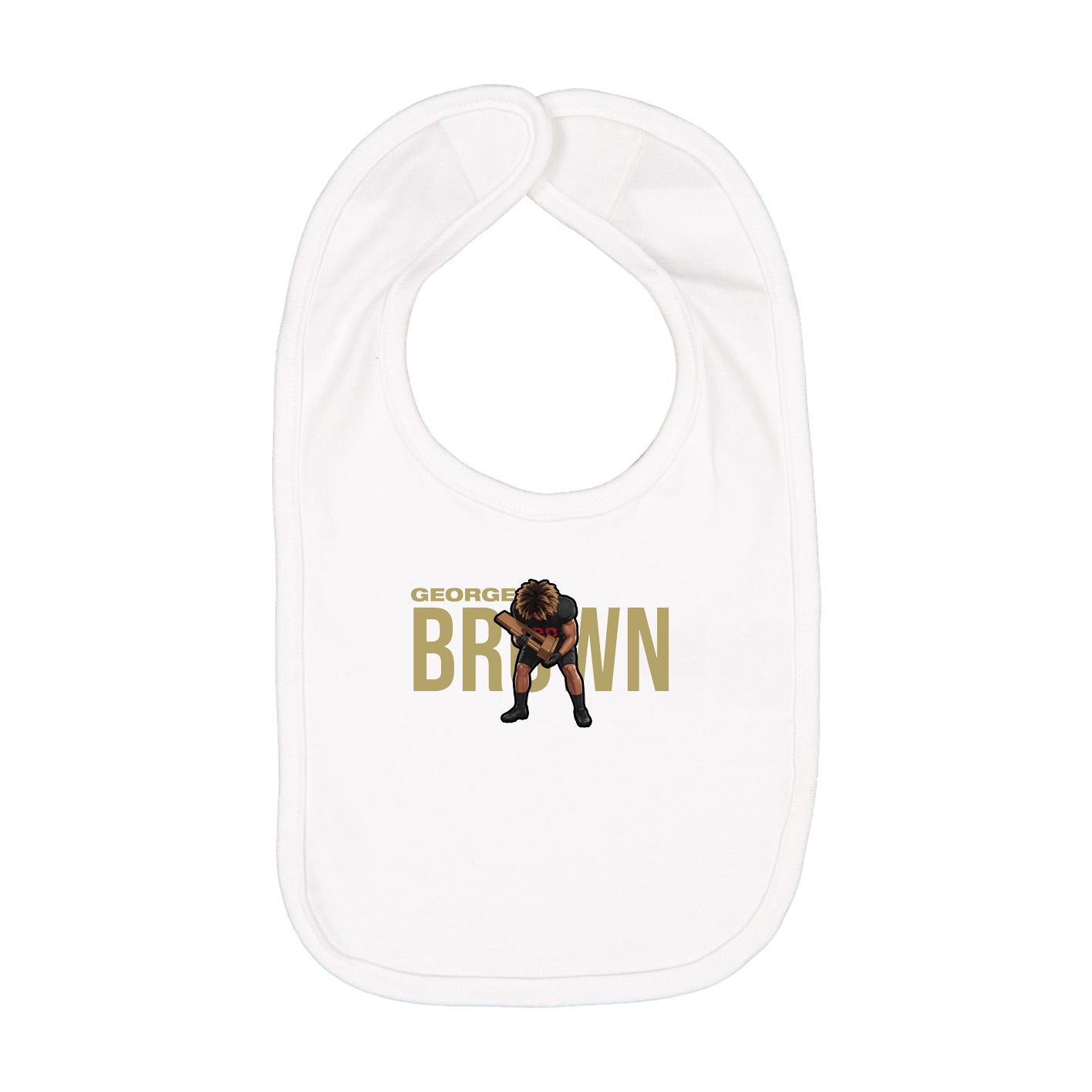 Infant Bib — Player Name in White