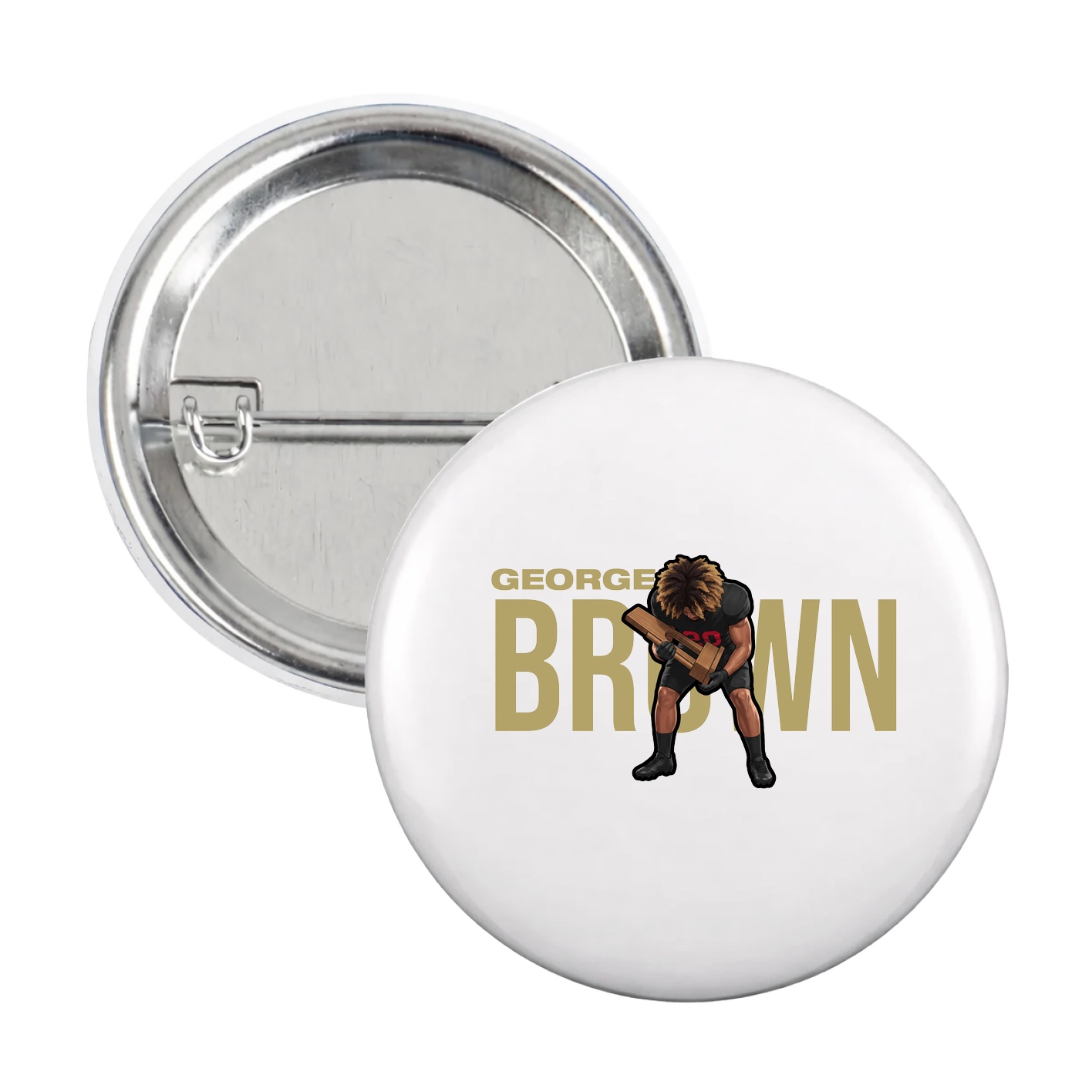 Game Day Button — Player Name in White
