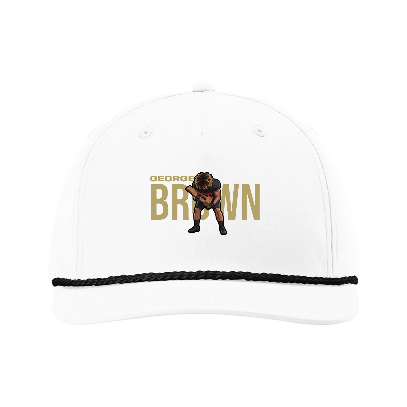 Five-Panel Classic Rope Cap — Player Name in White