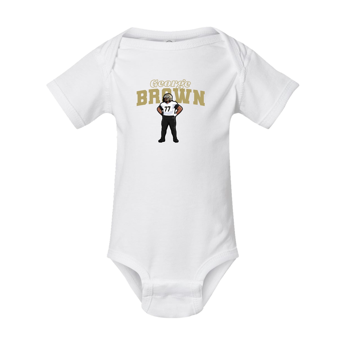Baby Onesie — Name Arch in White