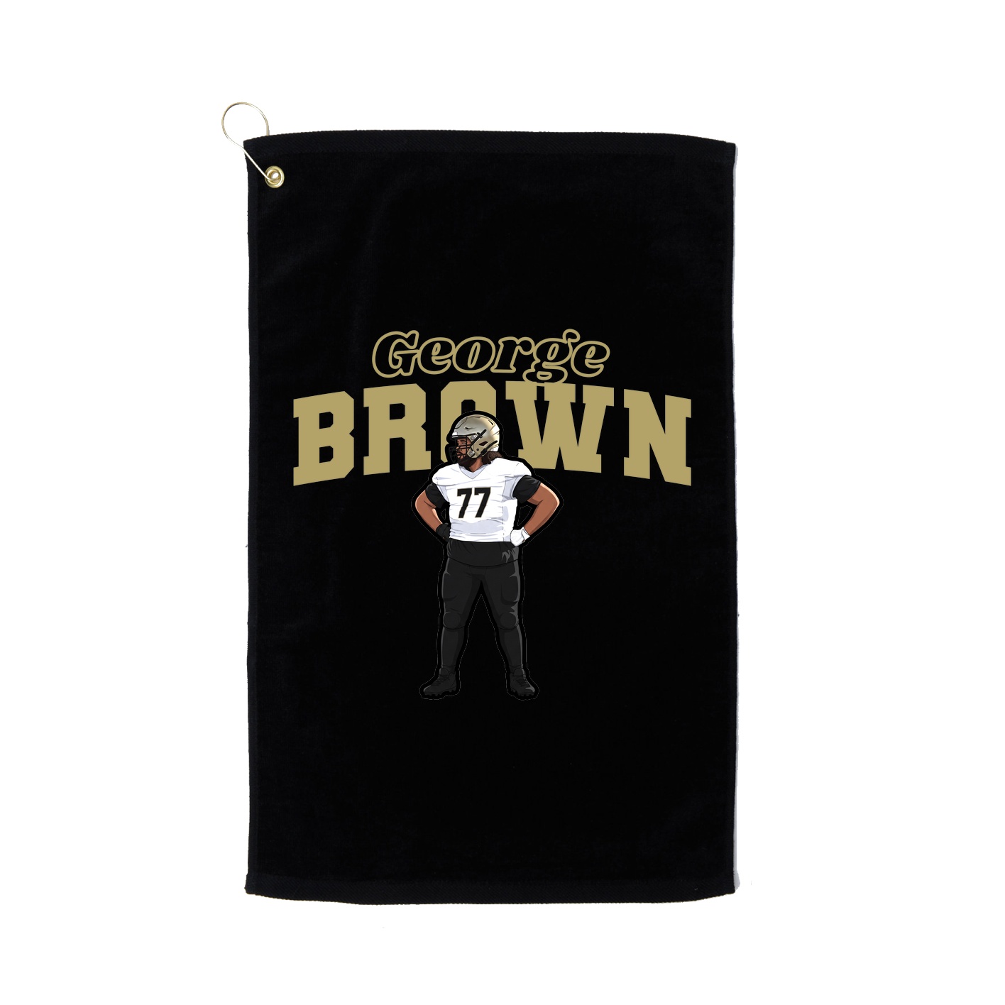Golf Towel — Name Arch in Black