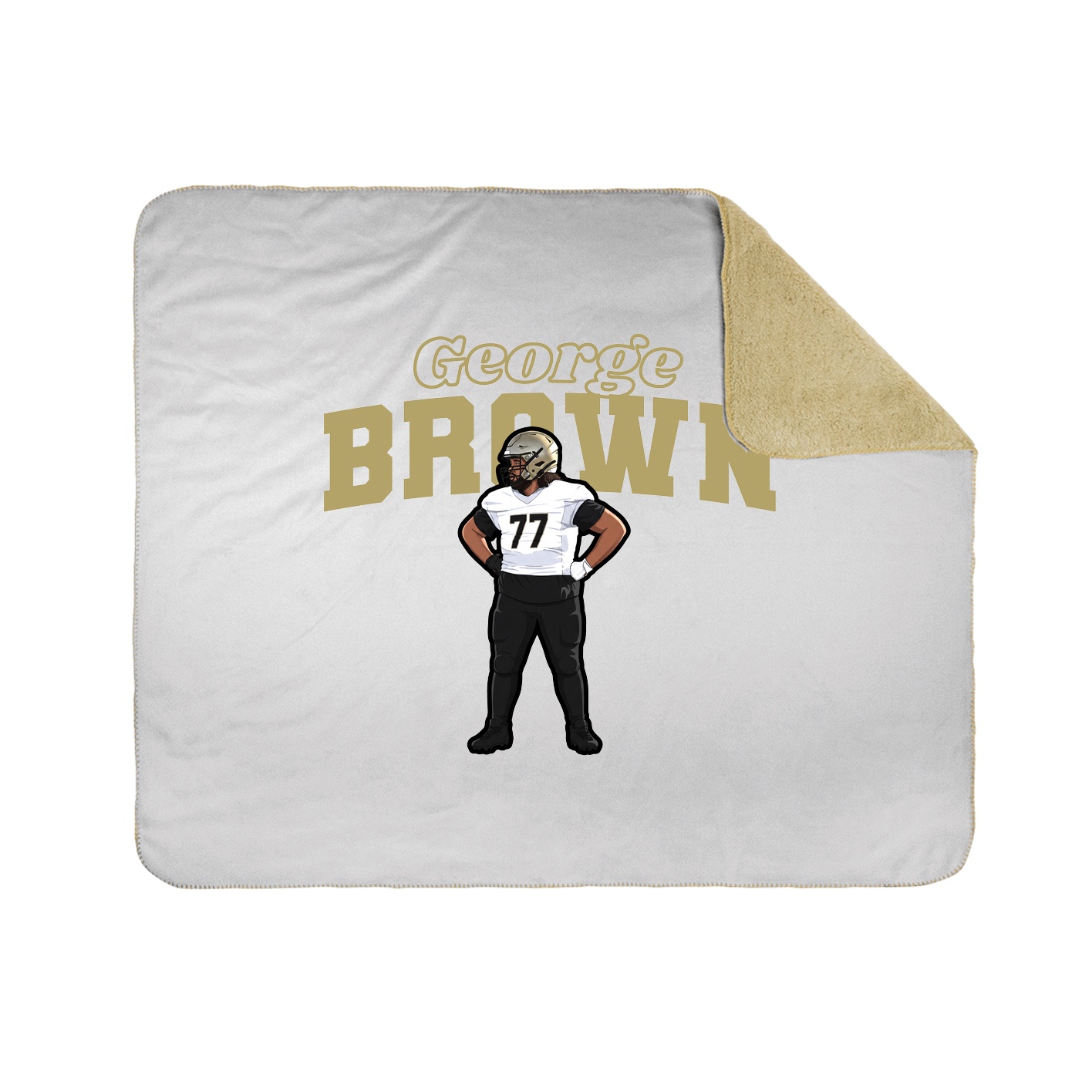 Throw Blanket — Name Arch in White