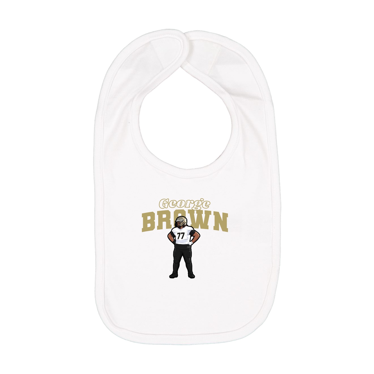Infant Bib — Name Arch in White