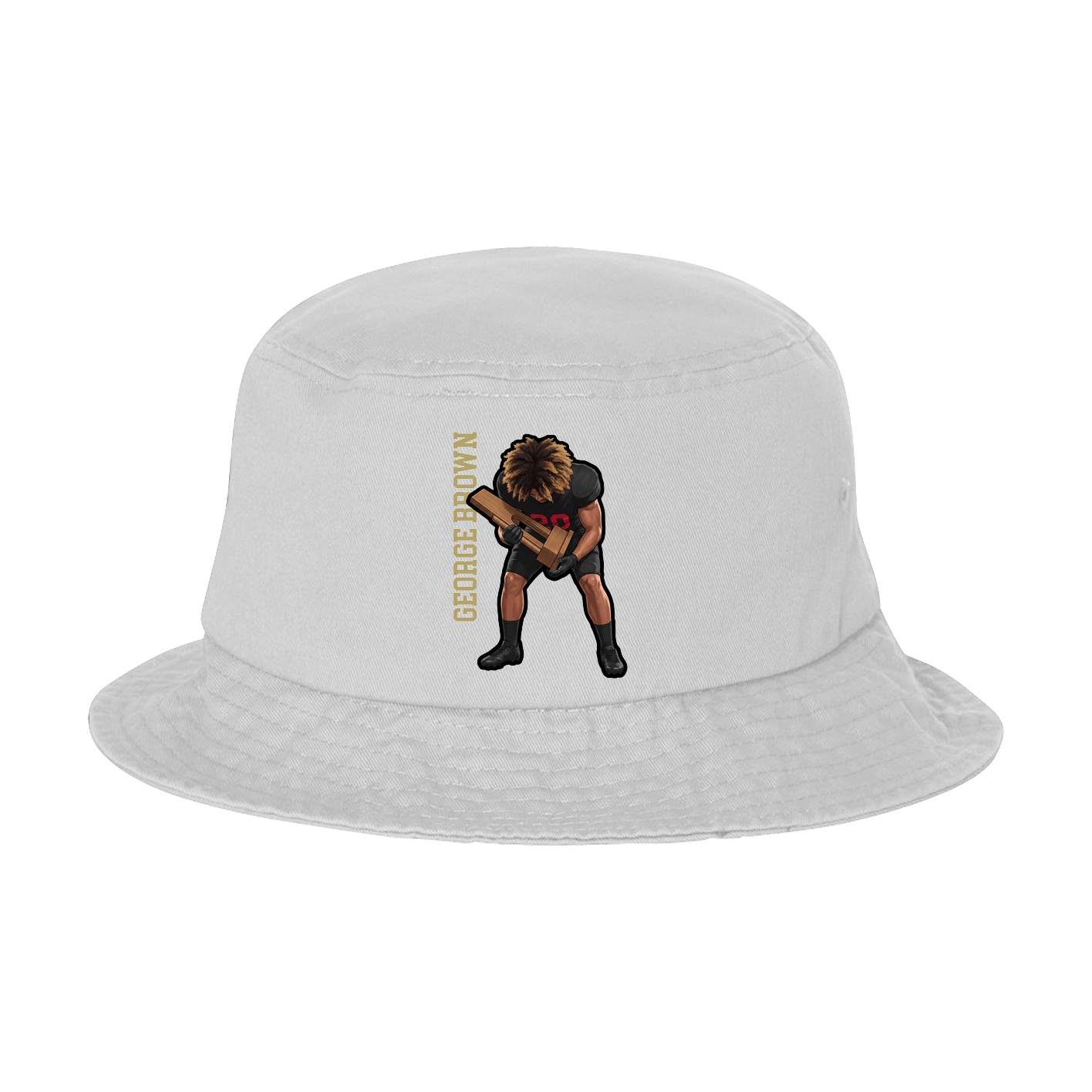 Bucket Cap — Name Vertical in White