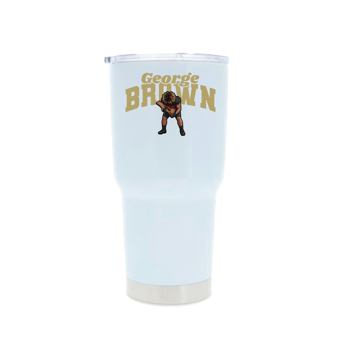 30oz Stainless Steel Tumbler — Signature Arch in White