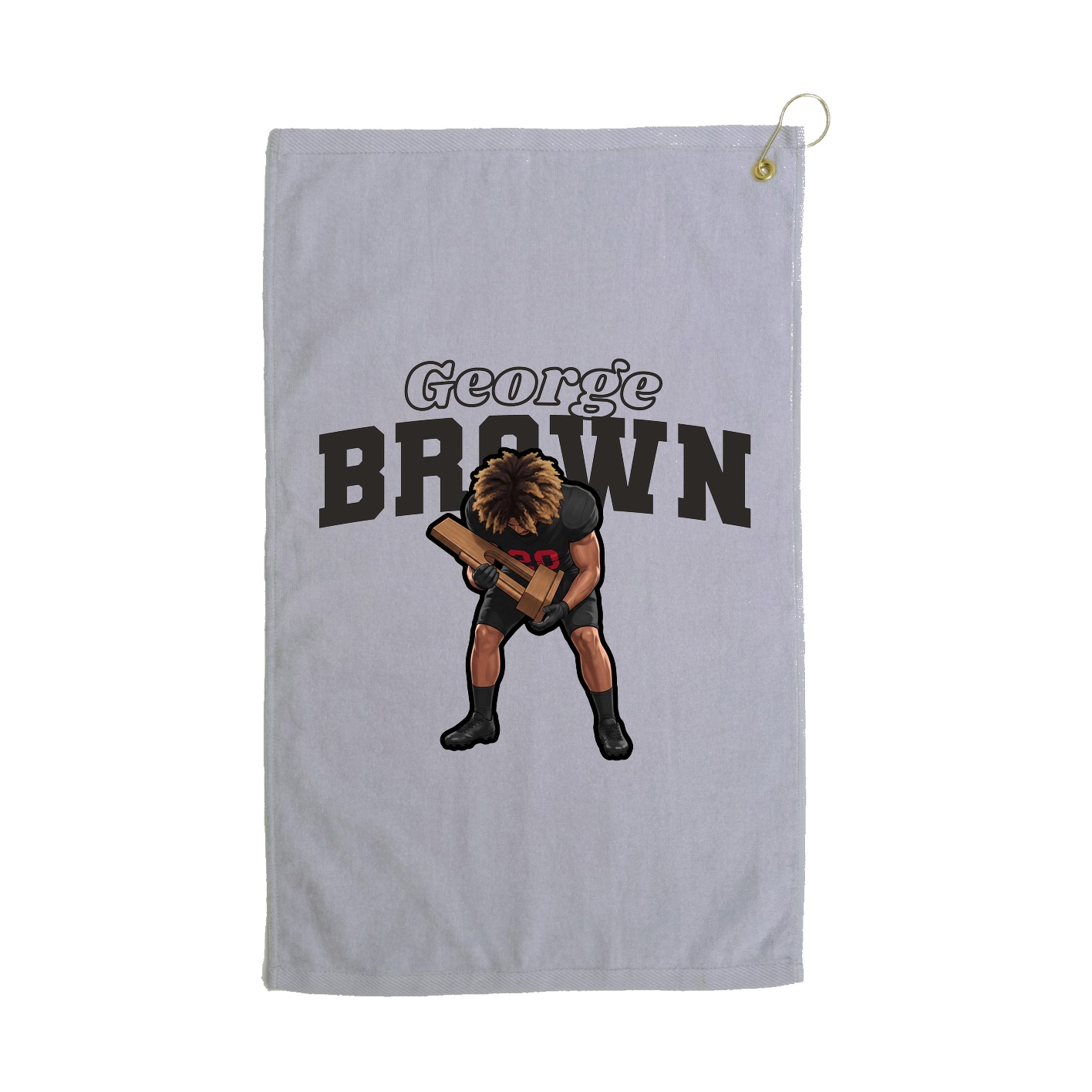 Golf Towel — Name Arch in Grey