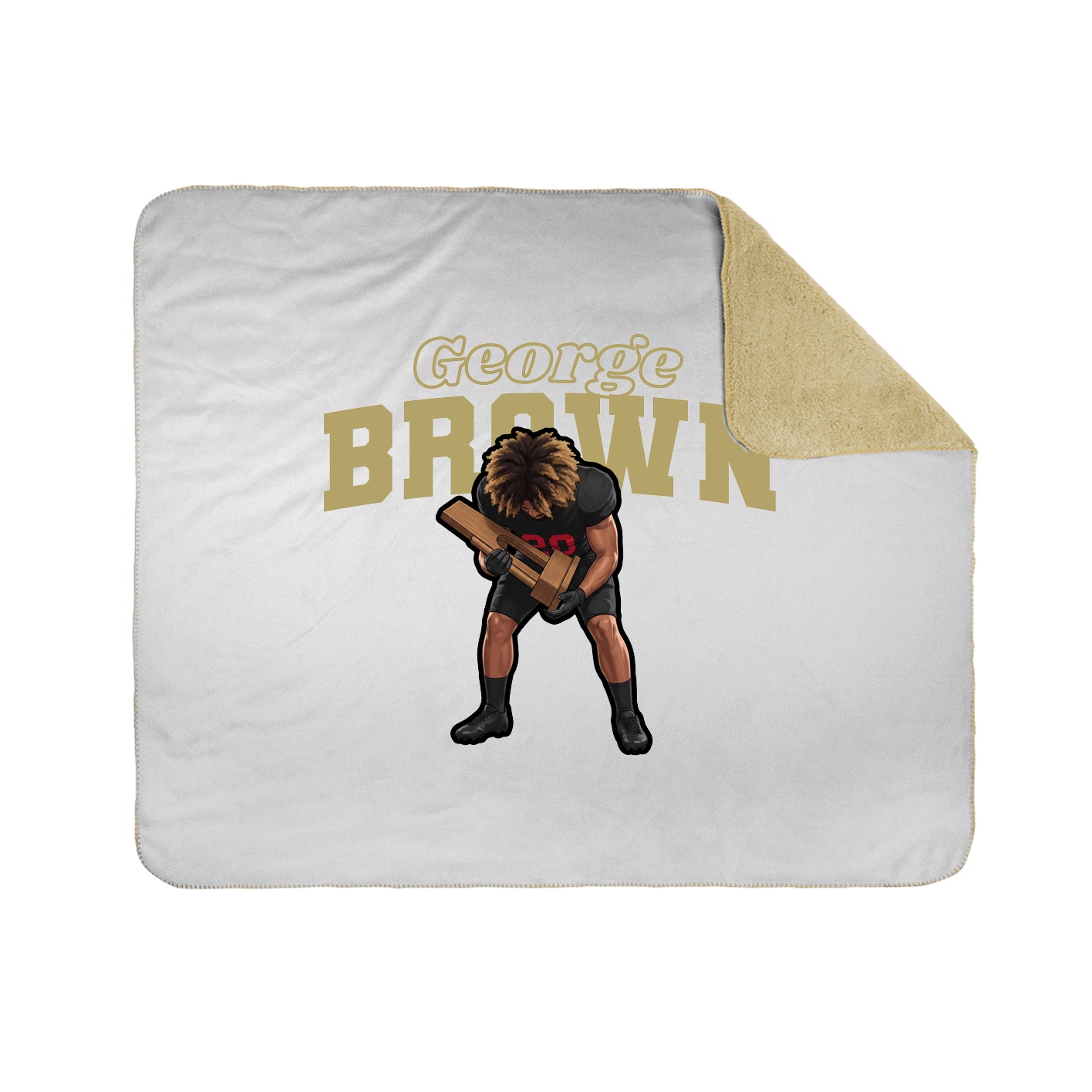 Throw Blanket — Name Arch in White