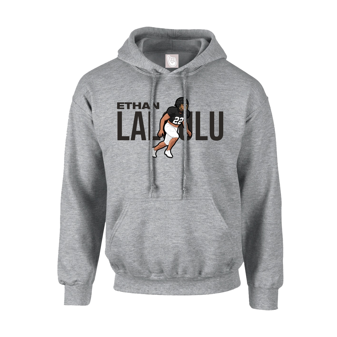 Hoodie — Player Name in Grey