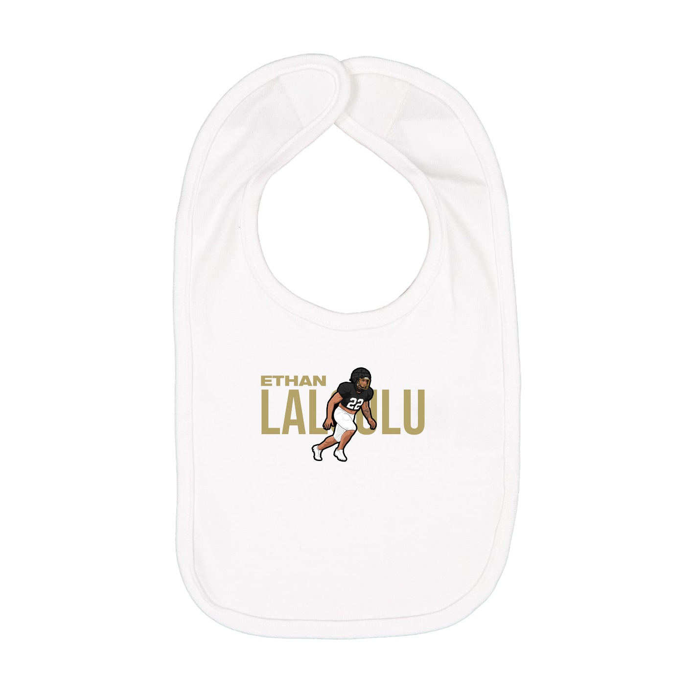 Infant Bib — Player Name in White