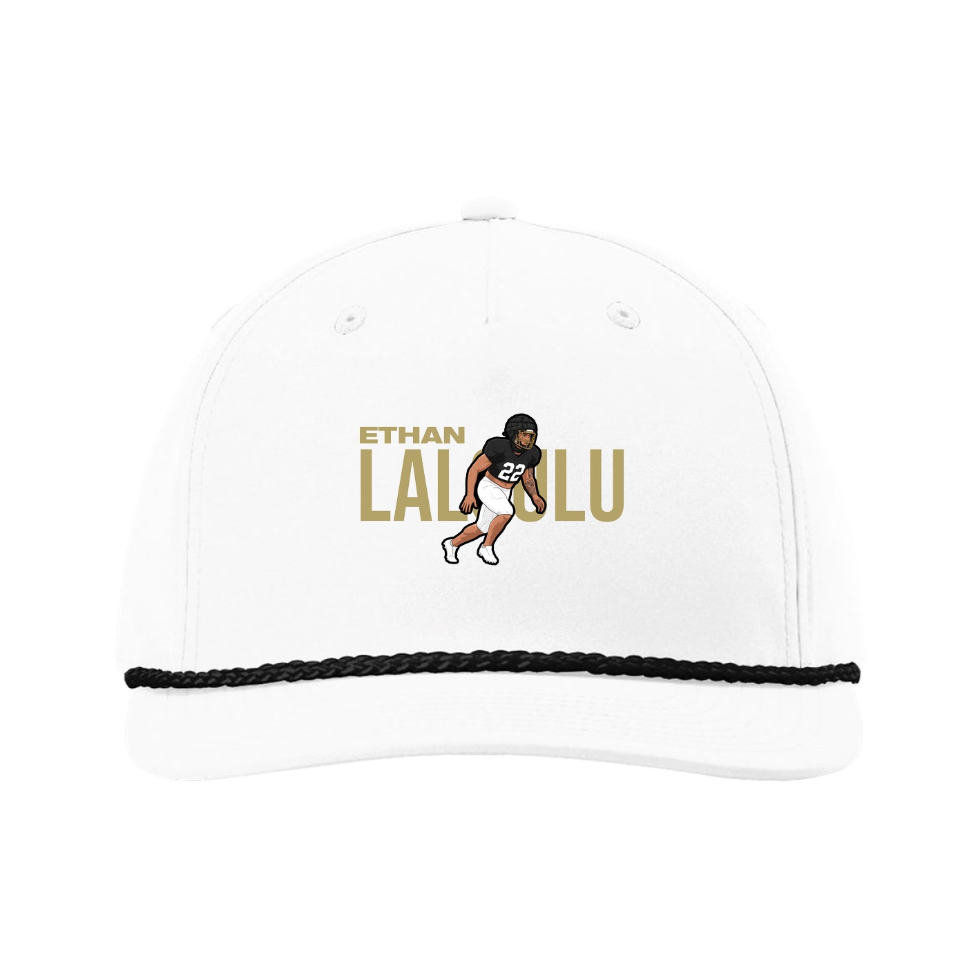 Five-Panel Classic Rope Cap — Player Name in White