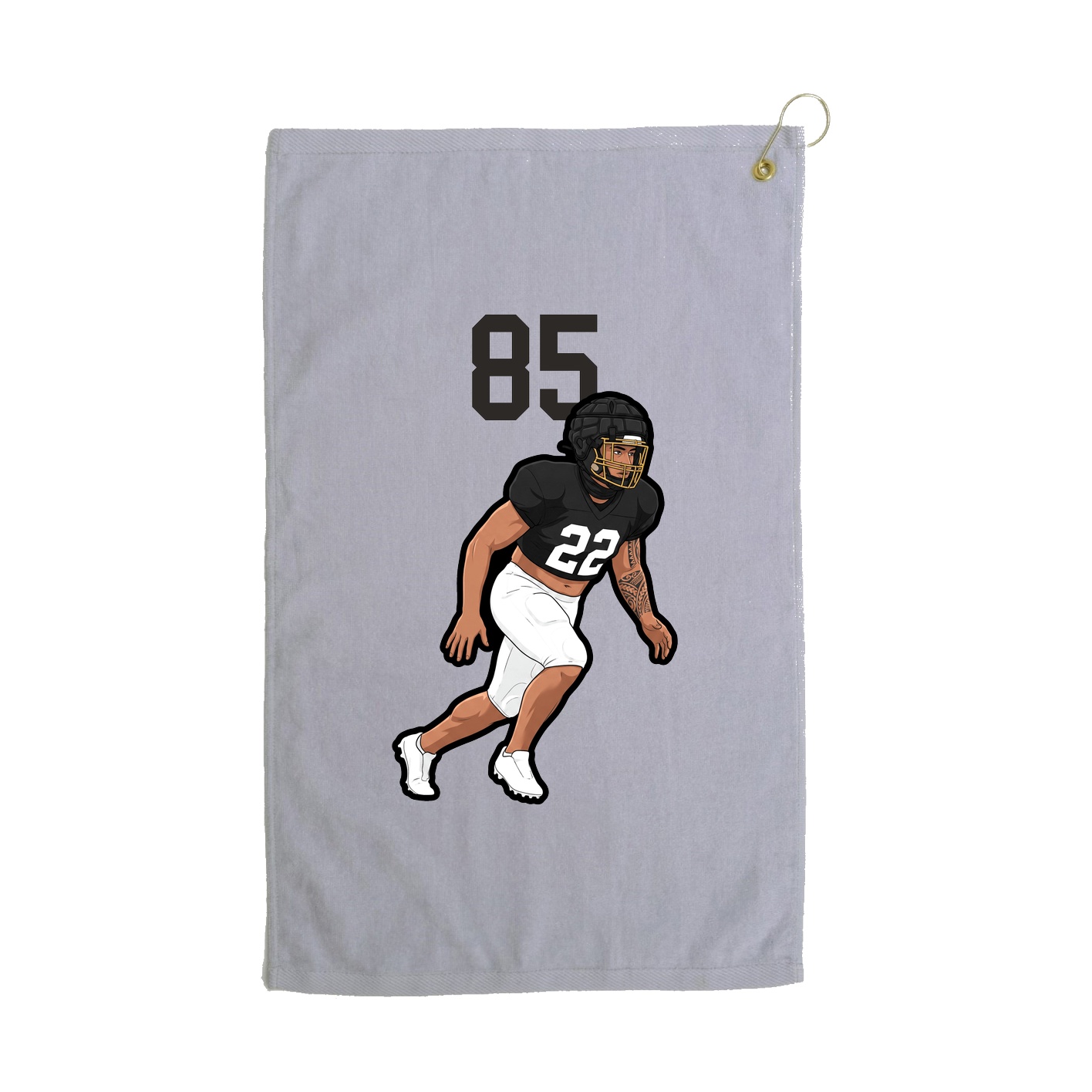 Golf Towel — Number Top in Grey