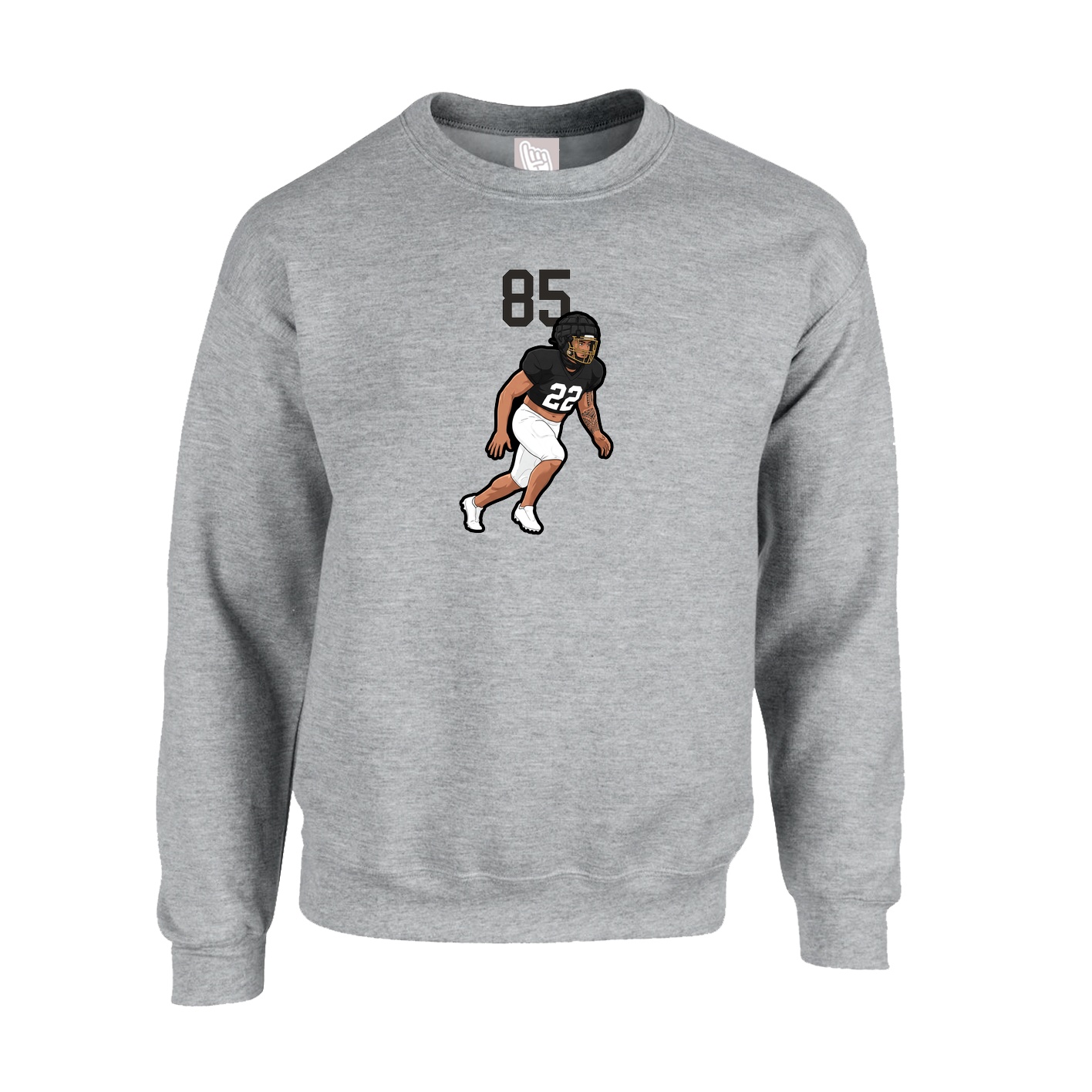 Fleece Crew — Number Top in Grey