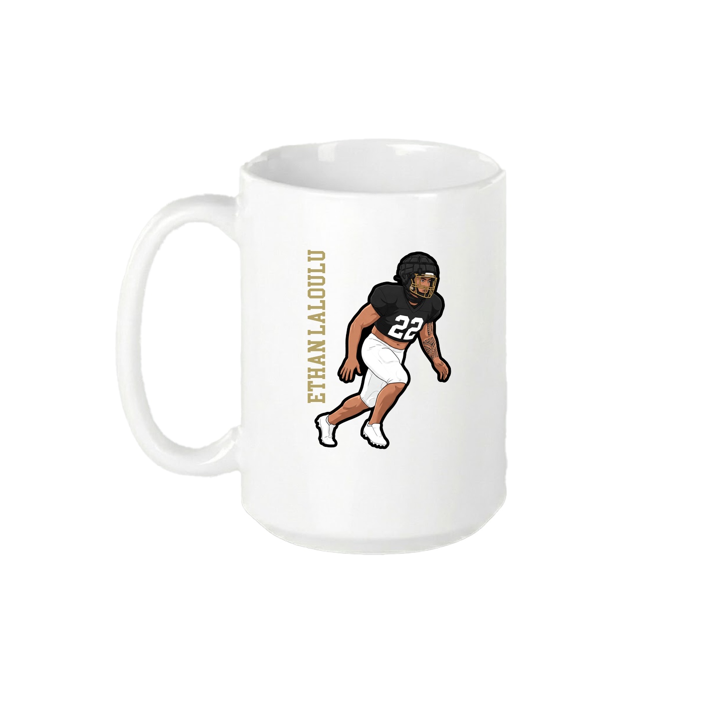15oz Coffee Mug — Name Vertical in White