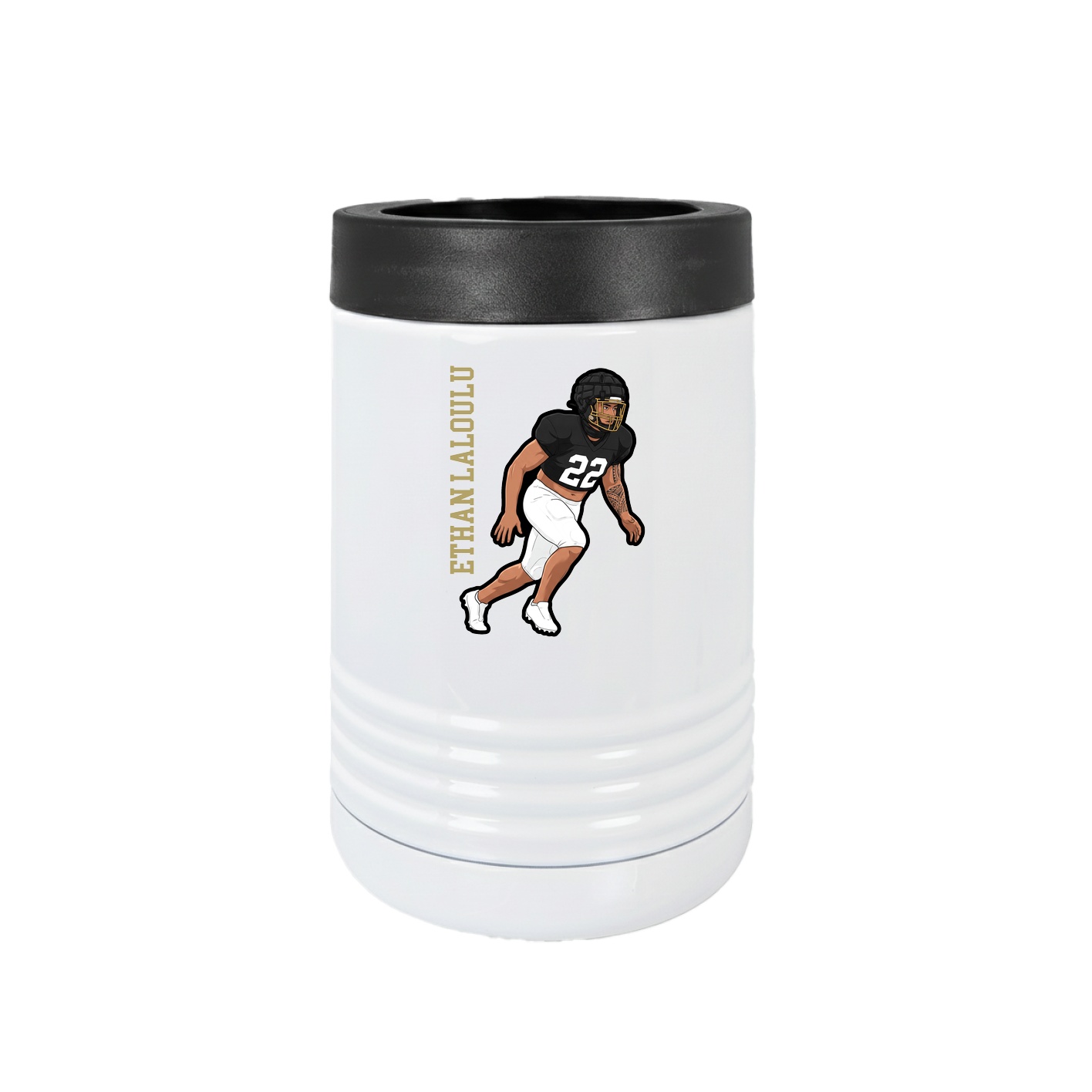 Beverage Holder — Name Vertical in White