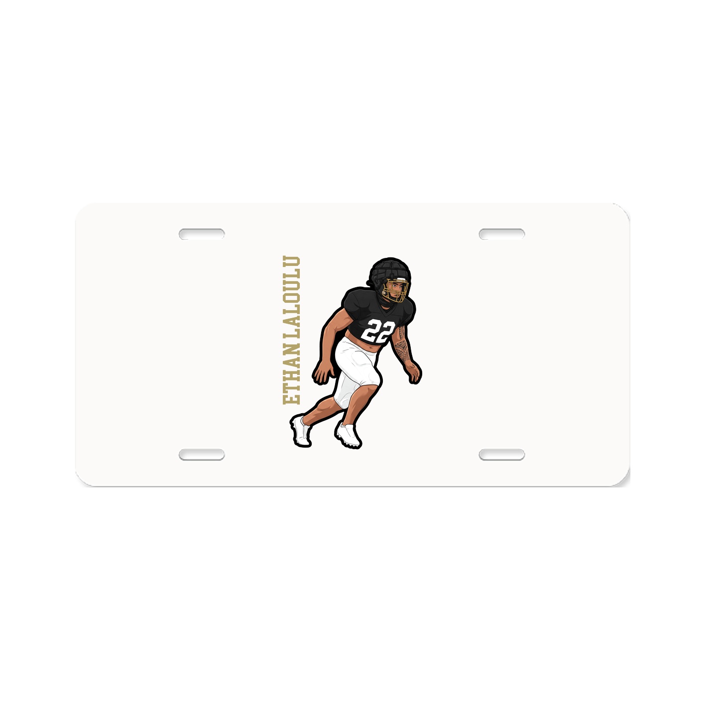 License Plate — Name Vertical in Classic