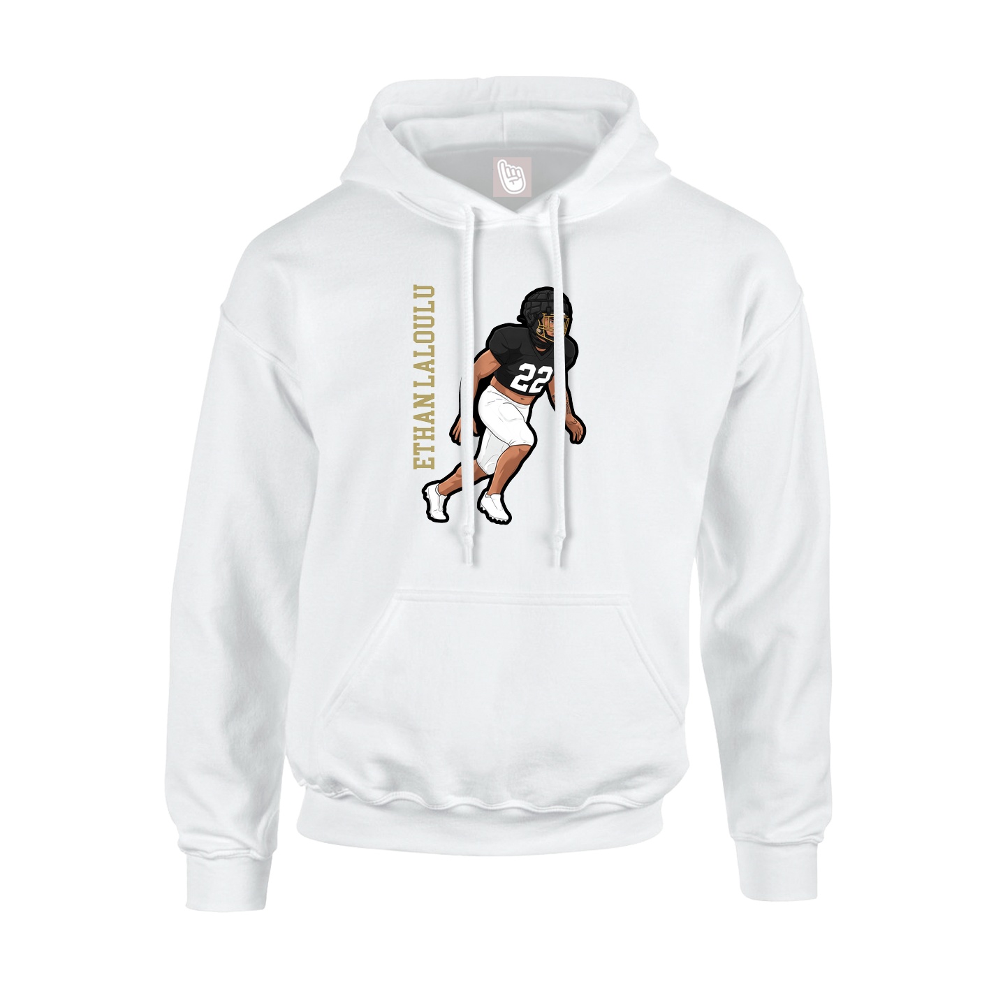 Hoodie — Name Vertical in White