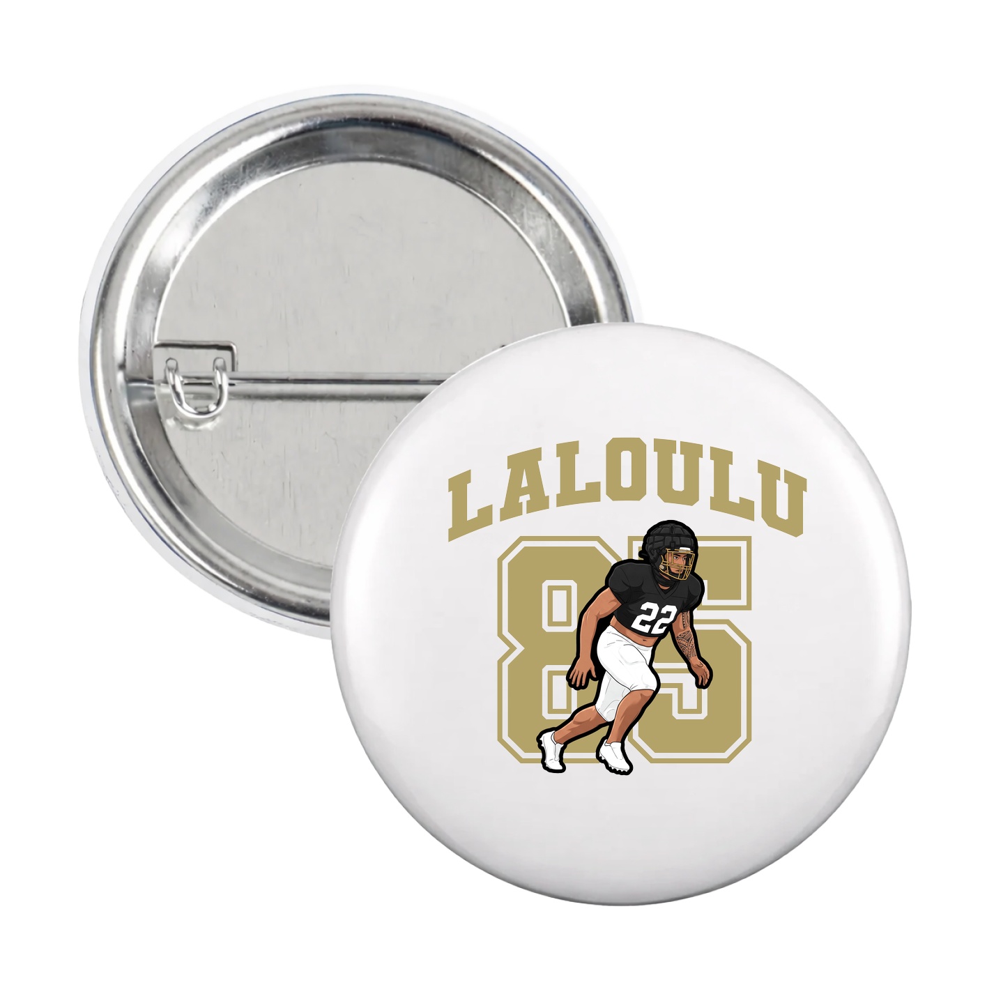 Game Day Button — Number in White