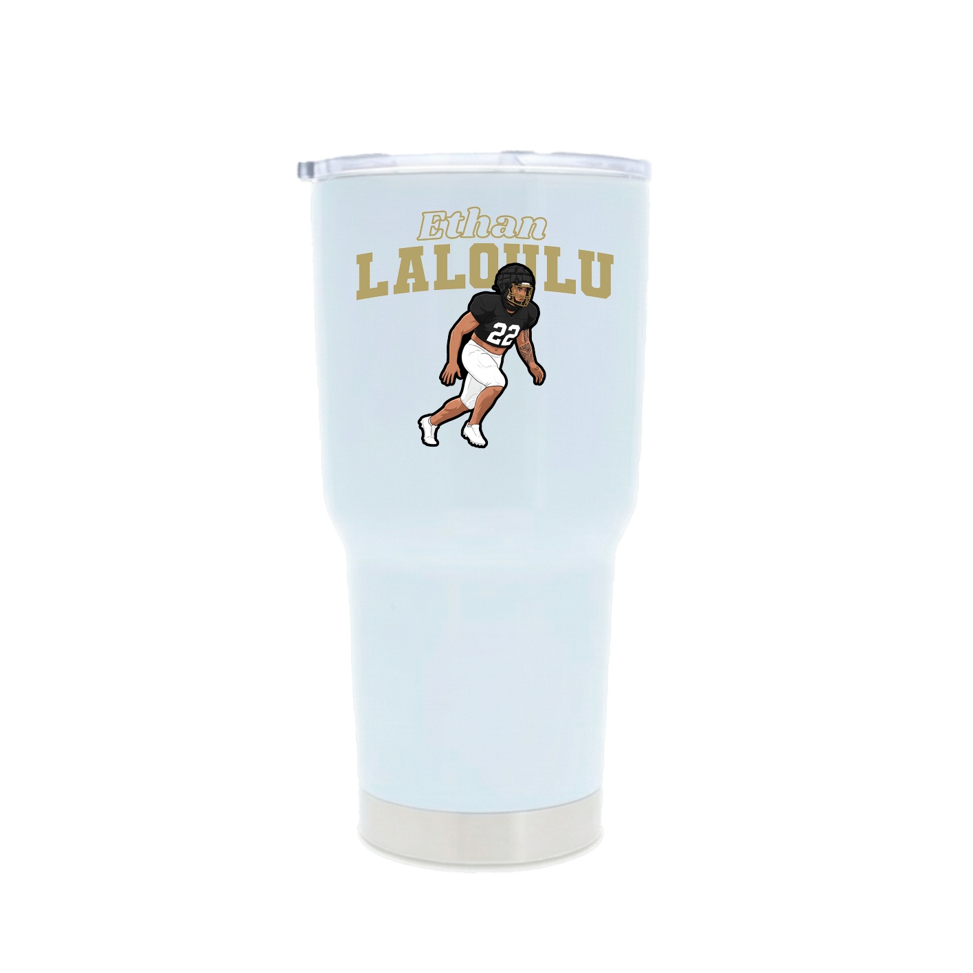 30oz Stainless Steel Tumbler — Name Arch in White