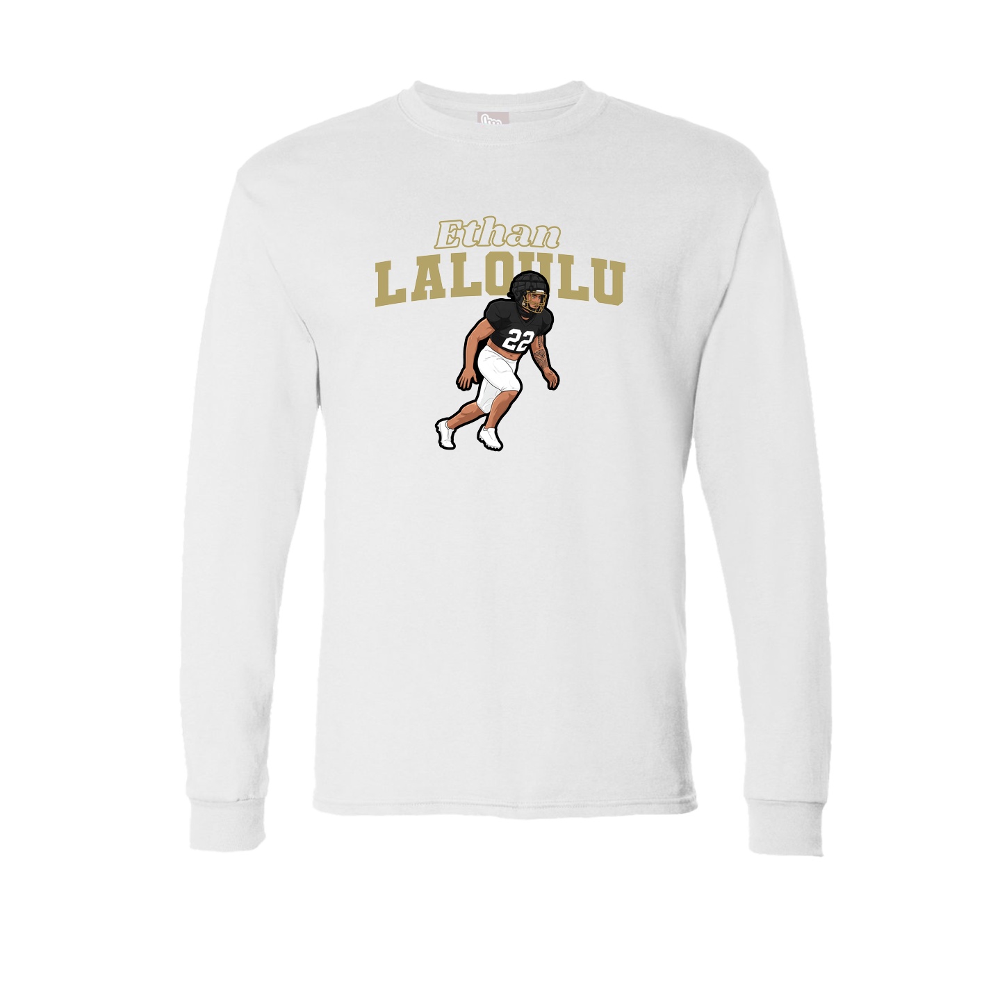 Long Sleeve Tee — Name Arch in White